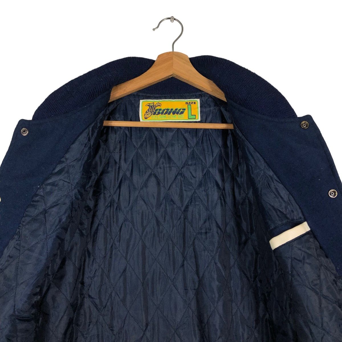 Japanese Brand 🔥90’s Vintage Varsity Jacket Leather Handling Bong Japan Size US L / EU 52-54 / 3 - 13 Thumbnail