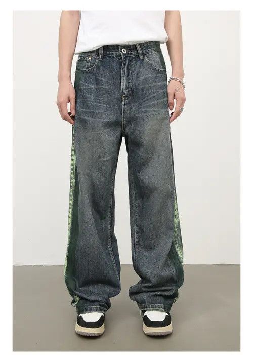 VIBE Hip-hop retro men's American loose washed wide-leg jeans Size US 32 / EU 48 - 2 Thumbnail
