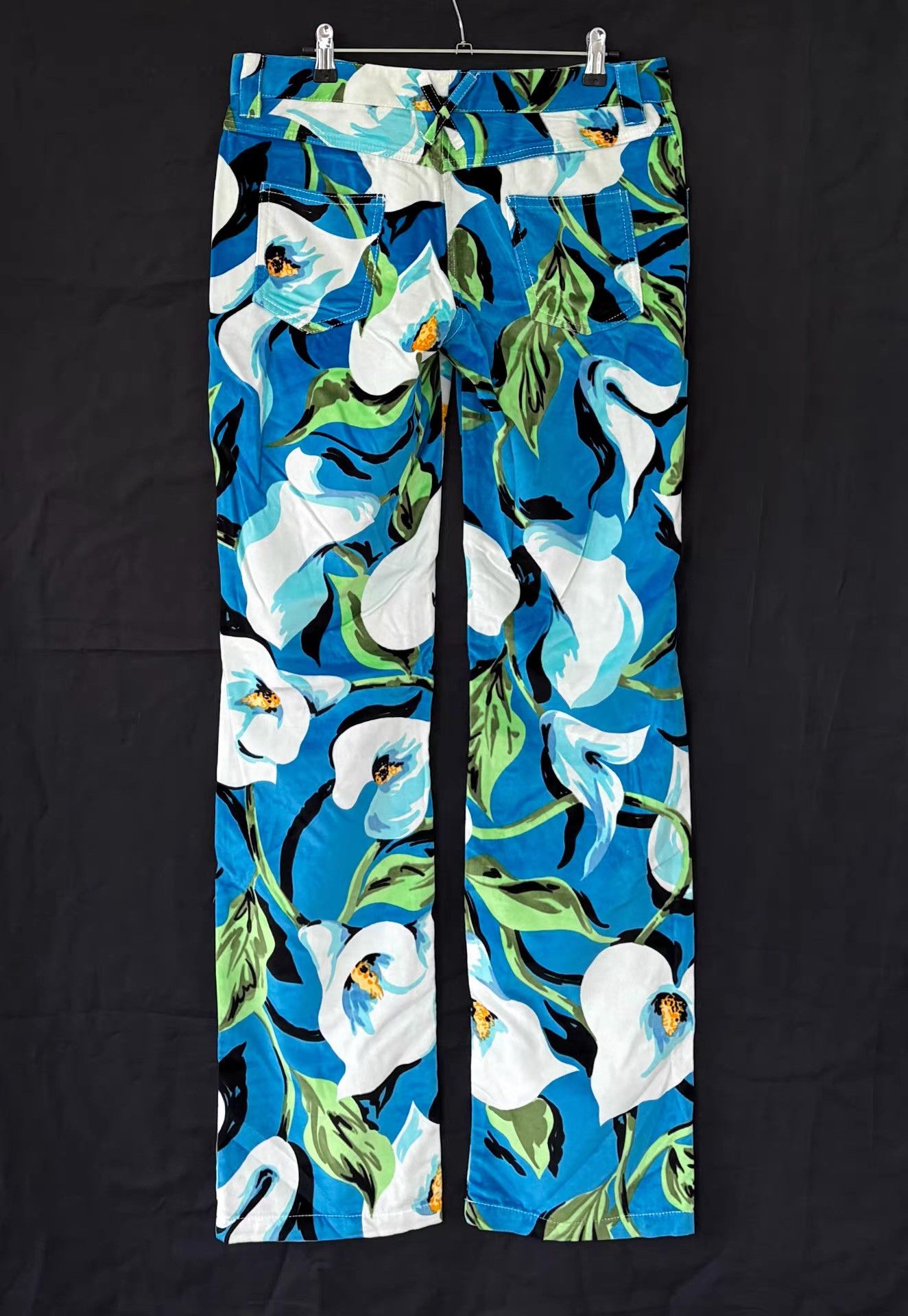 Dolce & Gabbana Dolce & Gabbana Unisex Floral Print Velvet Trousers Ｑ21 Size 30" / US 8 / IT 44 - 2 Thumbnail