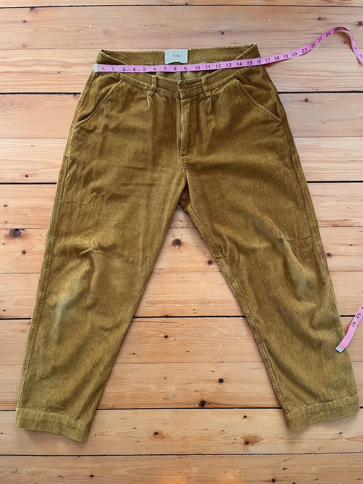 Folk Folk - gold corduroy cropped pants Size US 31 - 2 Thumbnail