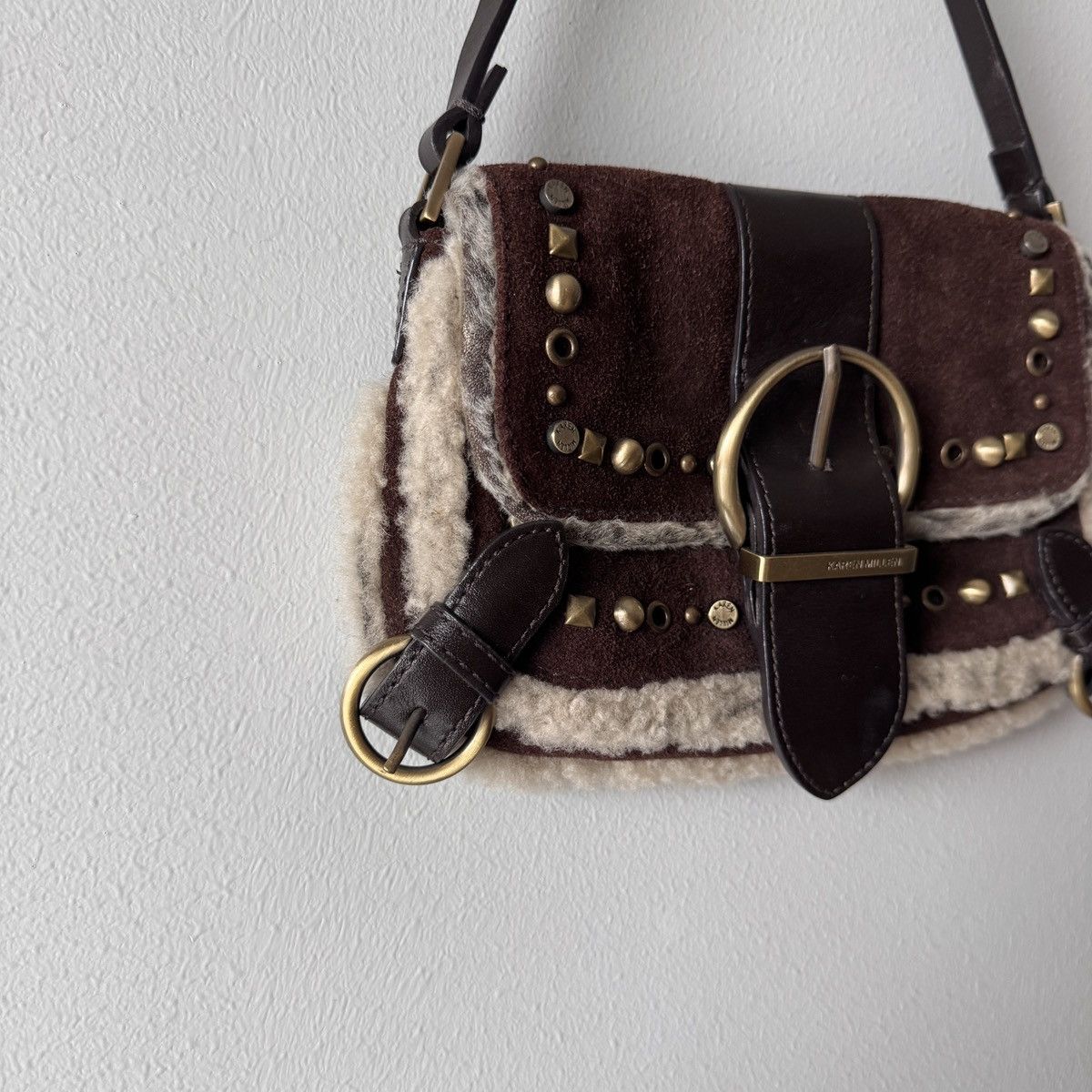 If Six Was Nine Vintage Shearling Biker Mini Bag Suede Japan Style Size ONE SIZE - 3 Thumbnail