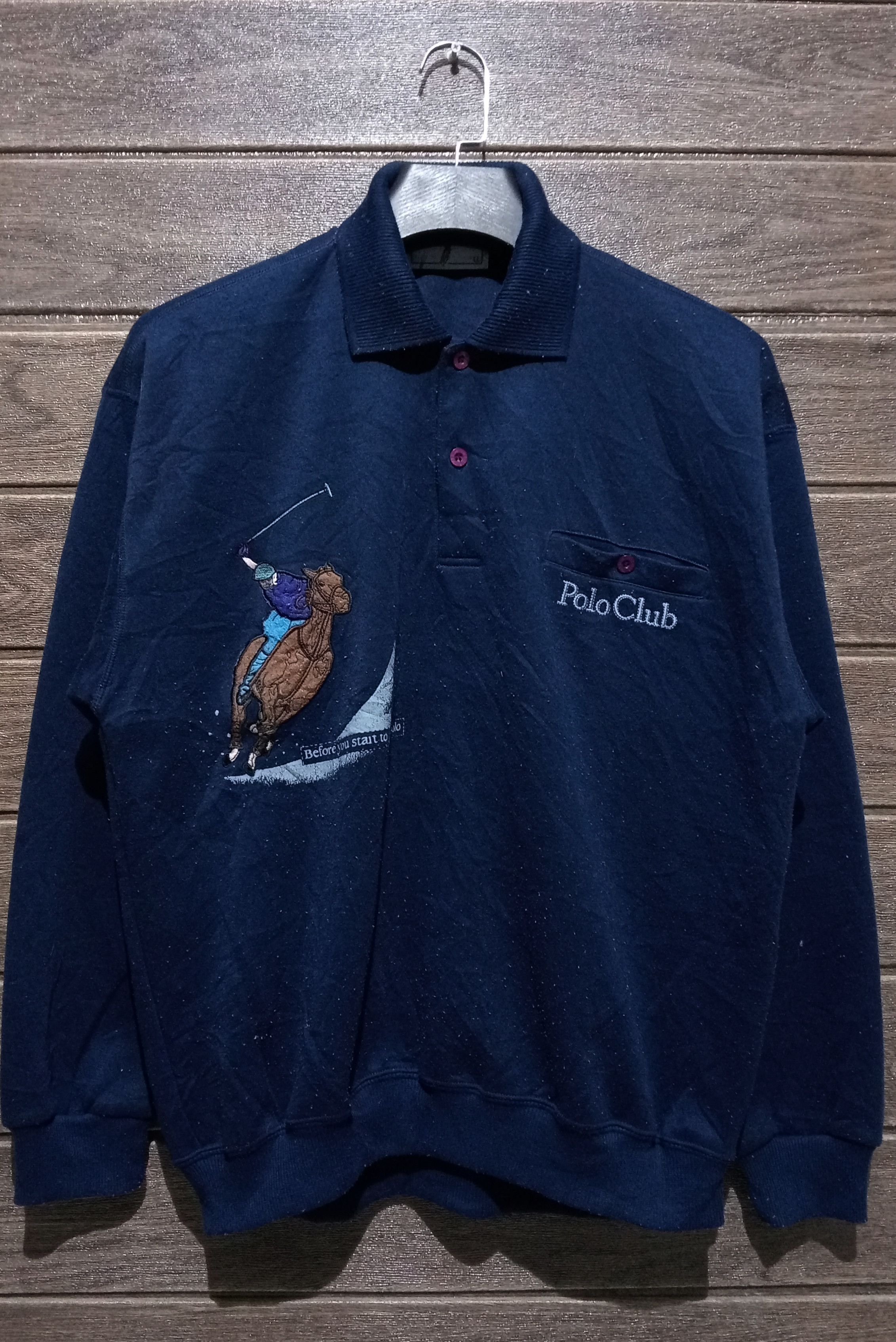 Beverly Hills Polo Club Vintage Polo Club Embroidery Collar Sweatshirt Size US L / EU 52-54 / 3 - 1 Thumbnail