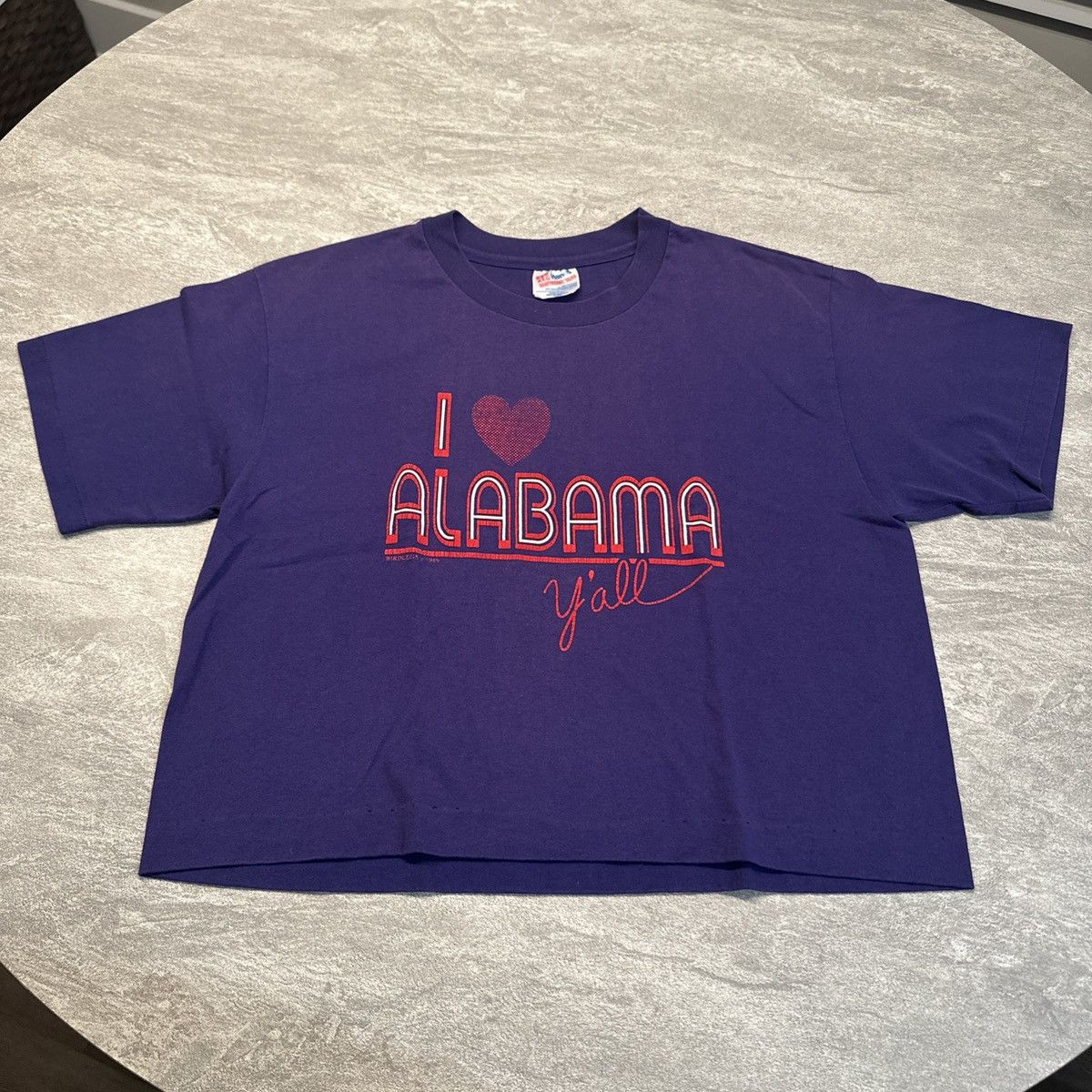 Vintage Vintage 80s Women’s Alabama Love Heart Crop Cutoff Shirt Size XL / US 12-14 / IT 48-50 - 1 Thumbnail