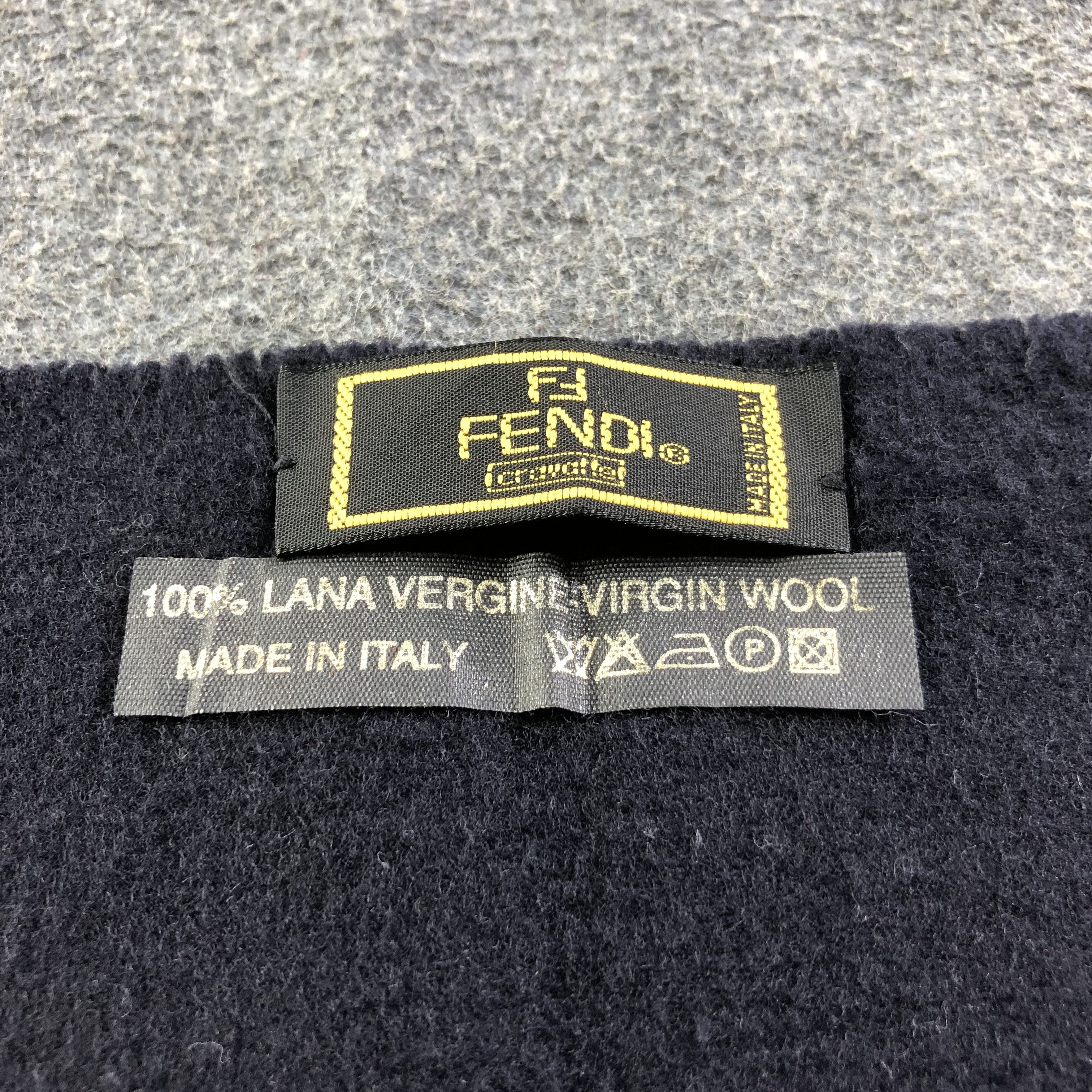 Fendi Fendi Plain Wool Scarf Muffler Neck Wrap V1725 Size ONE SIZE - 5 Thumbnail