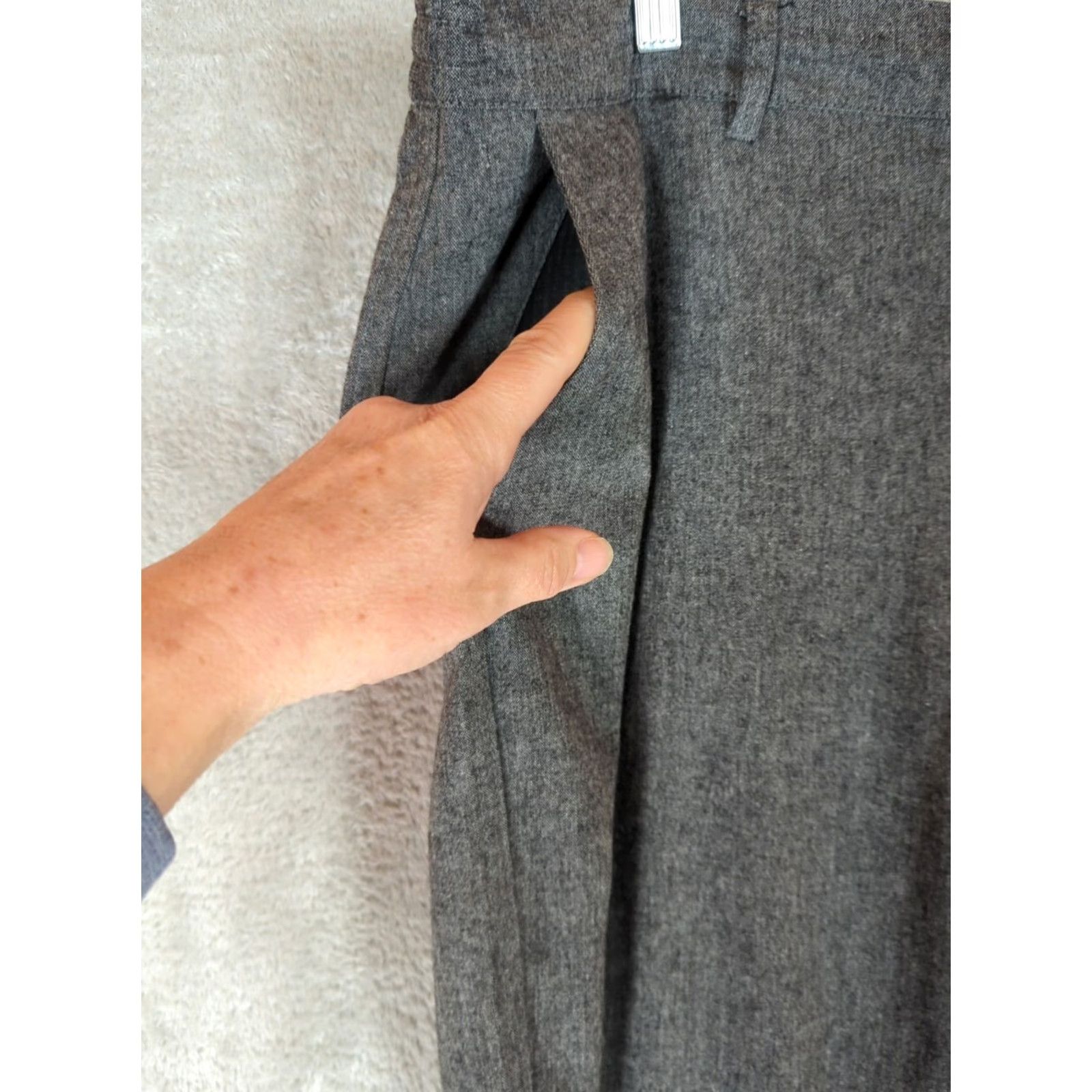 Taylor Stitch Taylor Stitch Mens Wool Pant 35 Gray Wool Blend Stretch Slim Drawstring Office Chino Slim Straight Size US 35 - 2 Thumbnail