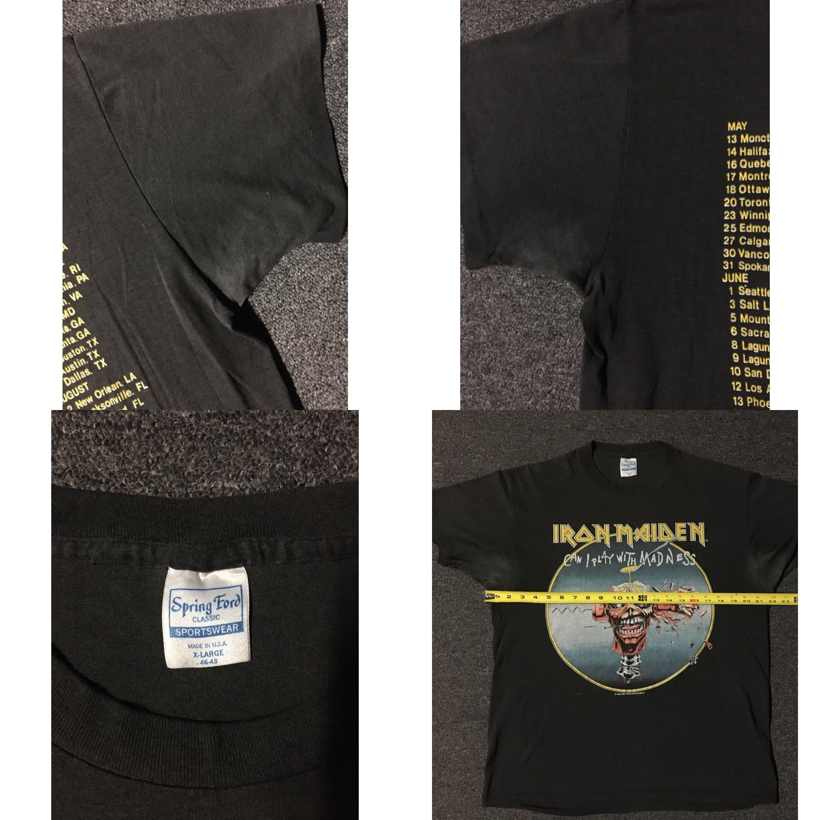 Vintage VINTAGE Iron Maiden Can I Play With Madness Faded Tour Shirt L Concert Rock 80s Mens Size US L / EU 52-54 / 3 - 8 Thumbnail