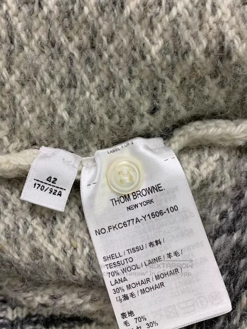 Thom Browne Thom Browne White Colorblock Fair Isle Knit Cardigan Size US XS / EU 42 / 0 - 5 Thumbnail