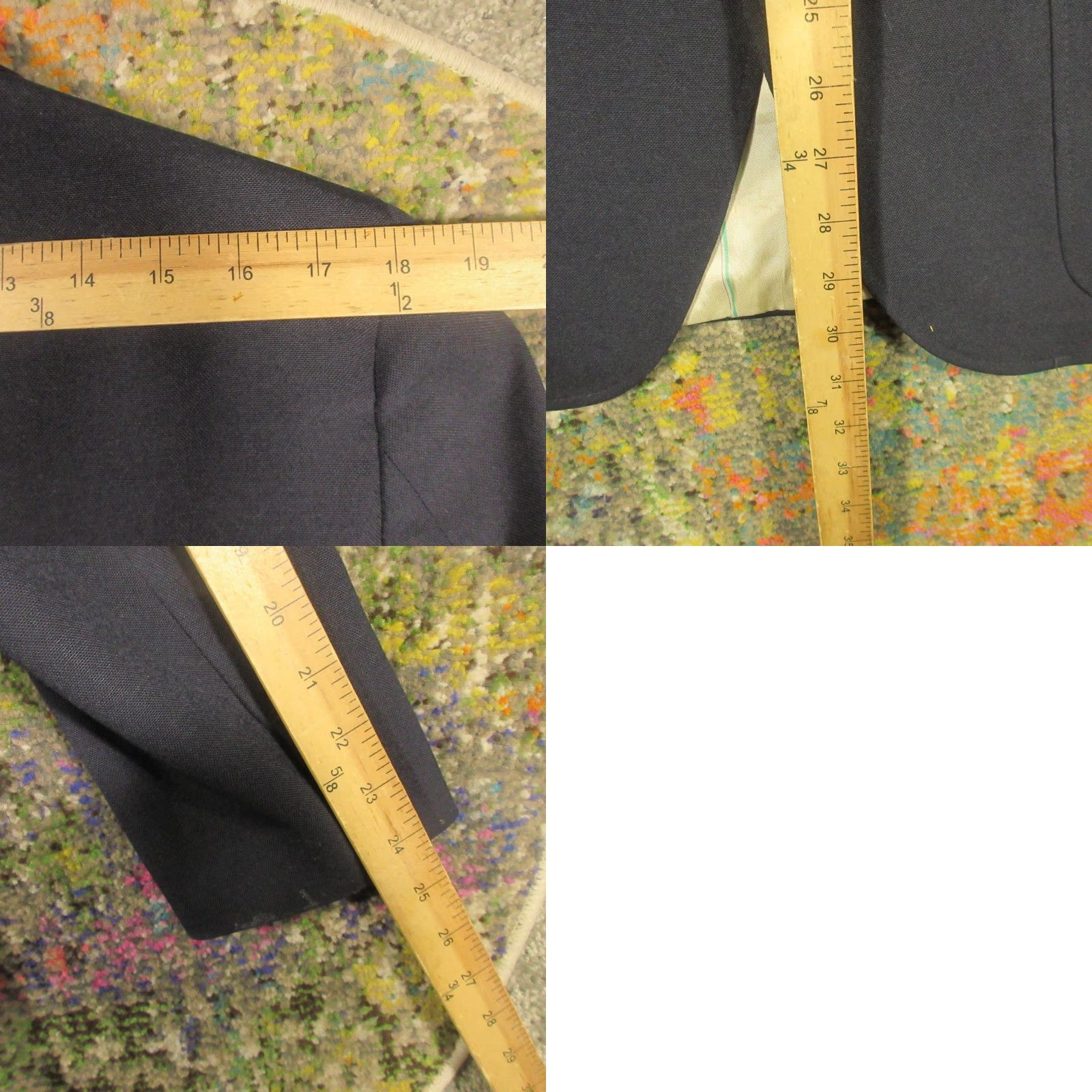 Doublet VINTAGE Racquet Club Blazer 40R Blue Wool Tweed Double-Breasted Brass Button Wimbledon Blazer Men Regular Chest 40 Notch Lapel Solid Wool Size 40R - 9 Thumbnail