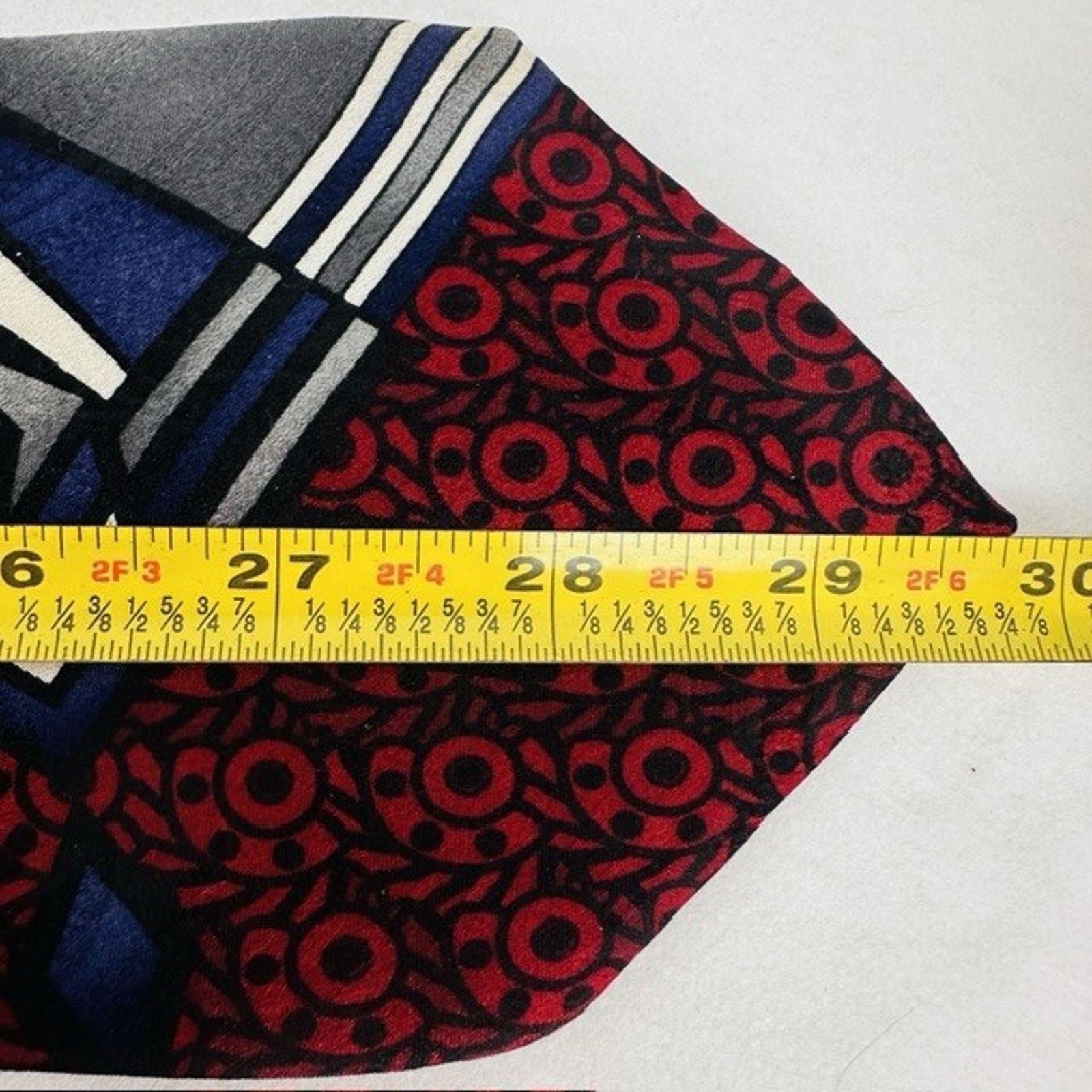 Other Paolo Rossi Designer Silk Tie Red/Black USA Geometric VTG Size ONE SIZE - 8 Thumbnail