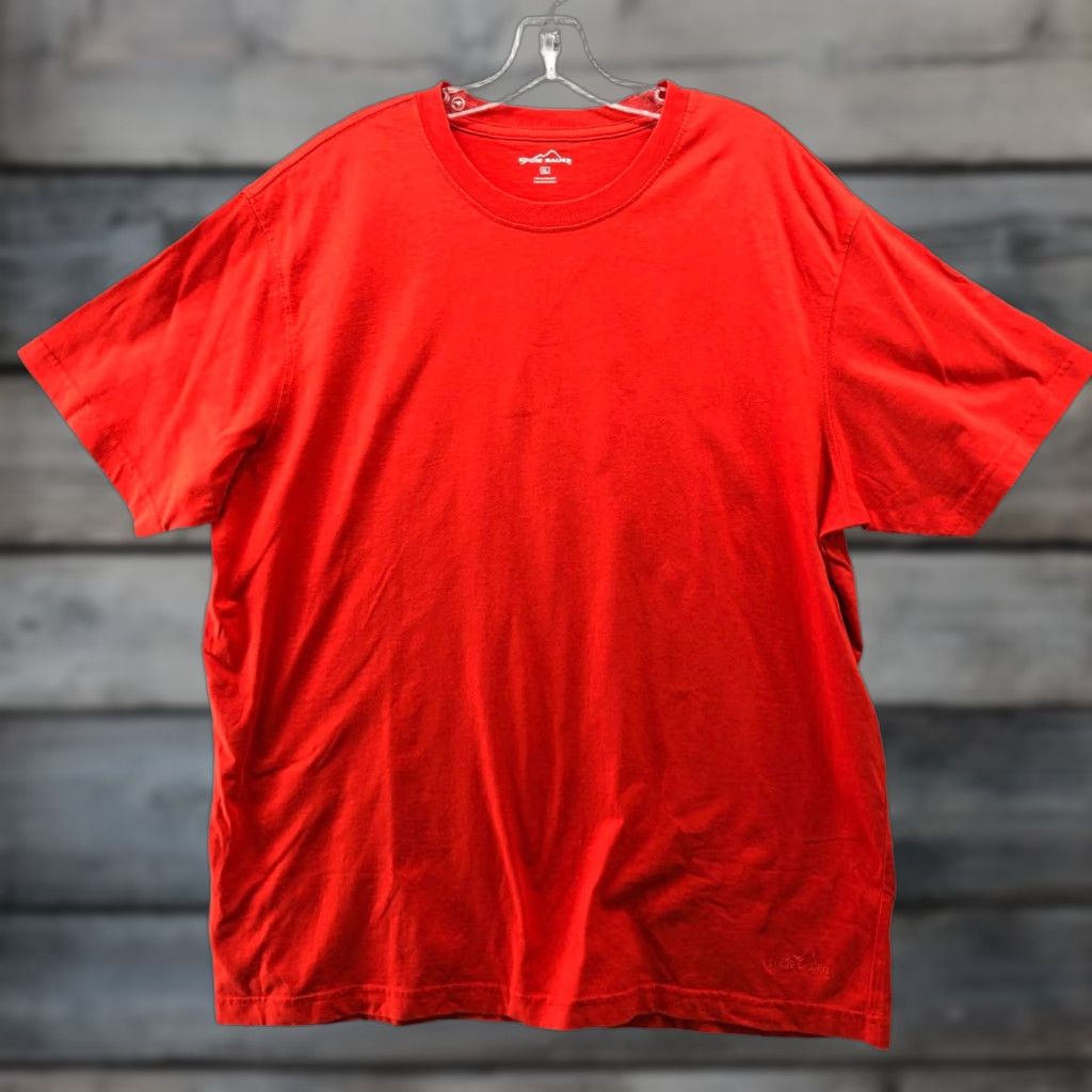 Eddie Bauer Eddie Bauer T Shirt Mens XL Short Sleeve Crewneck Orange Cotton Polyester Knit Crew Neck Short Sleeve Shirt Size US XL / EU 56 / 4 - 1 Thumbnail