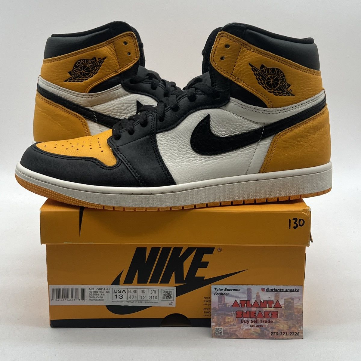 Nike Air Jordan 1 high yellow toe Size US 13 / EU 46 - 1 Thumbnail