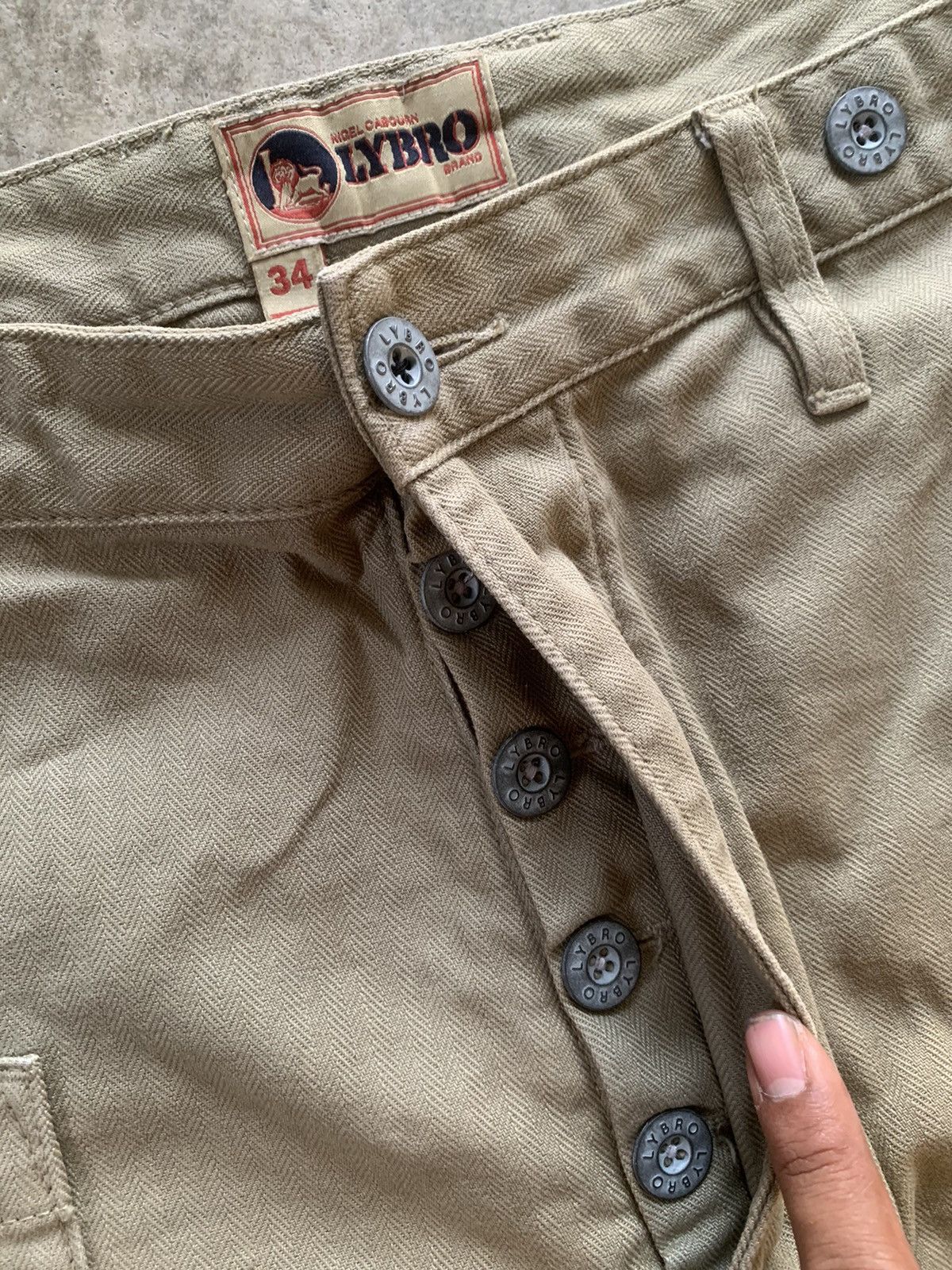 Nigel Cabourn LYBRO by Nigel Cabourn herringbone military design pants Size US 36 / EU 52 - 8 Thumbnail