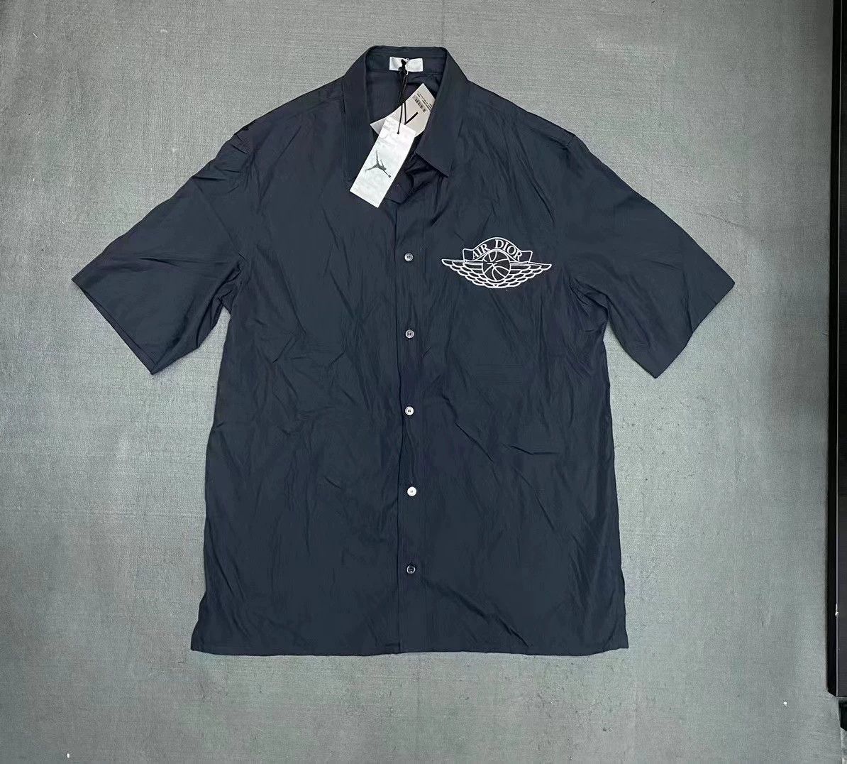 Dior AR DIOR x Air J1 short-sleeve shirt navy 39 | Grailed