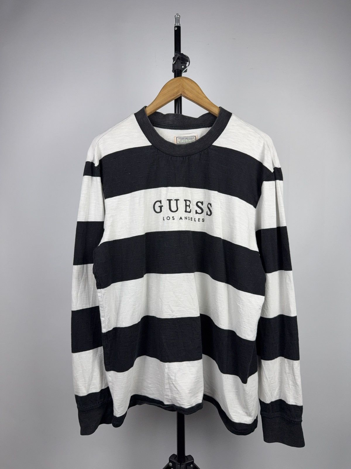Guess Retro 90s Guess Originals Logo Striped Logo Long Sleeve Tee Size US L / EU 52-54 / 3 - 1 Thumbnail
