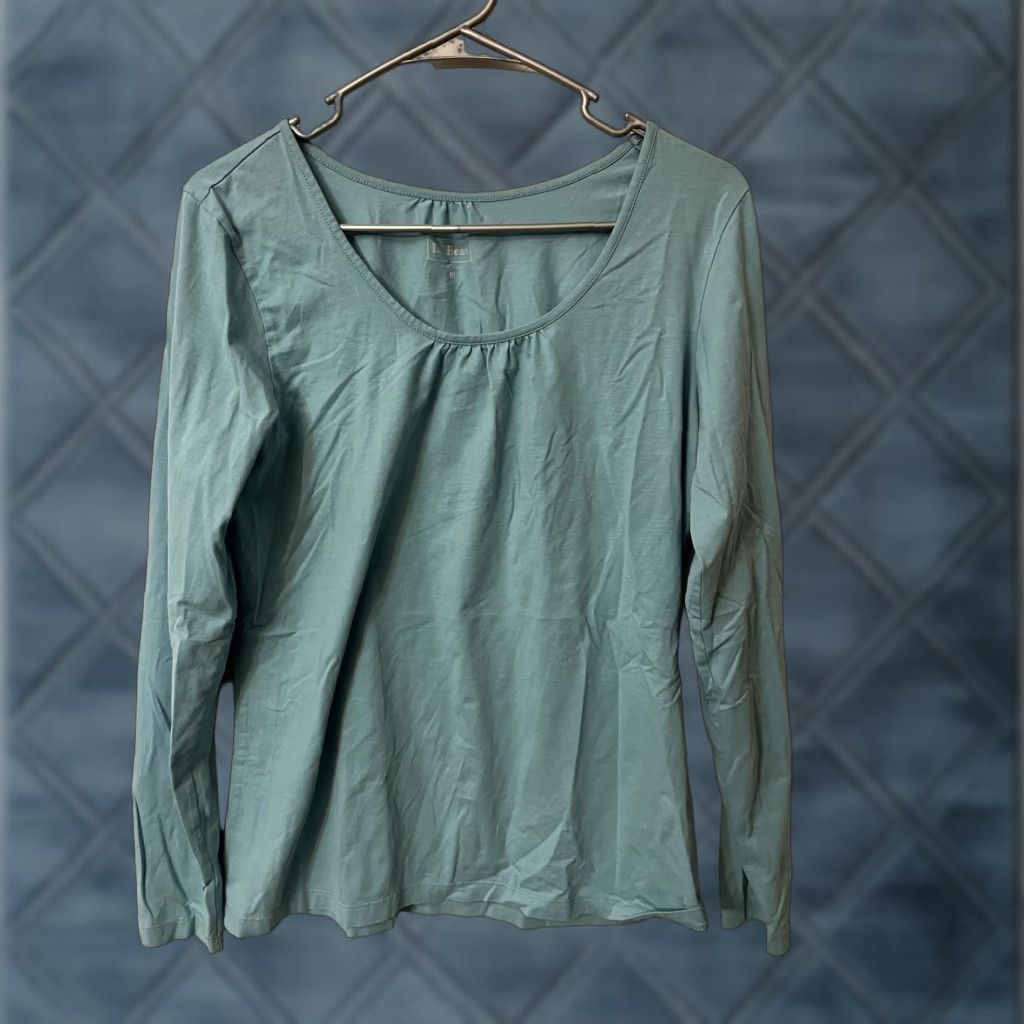 Vintage L.L.Bean T-Shirt Women Medium Blue Pima Cotton Spandex Long Sleeve Casual Shirt Size M / US 6-8 / IT 42-44 - 1 Thumbnail