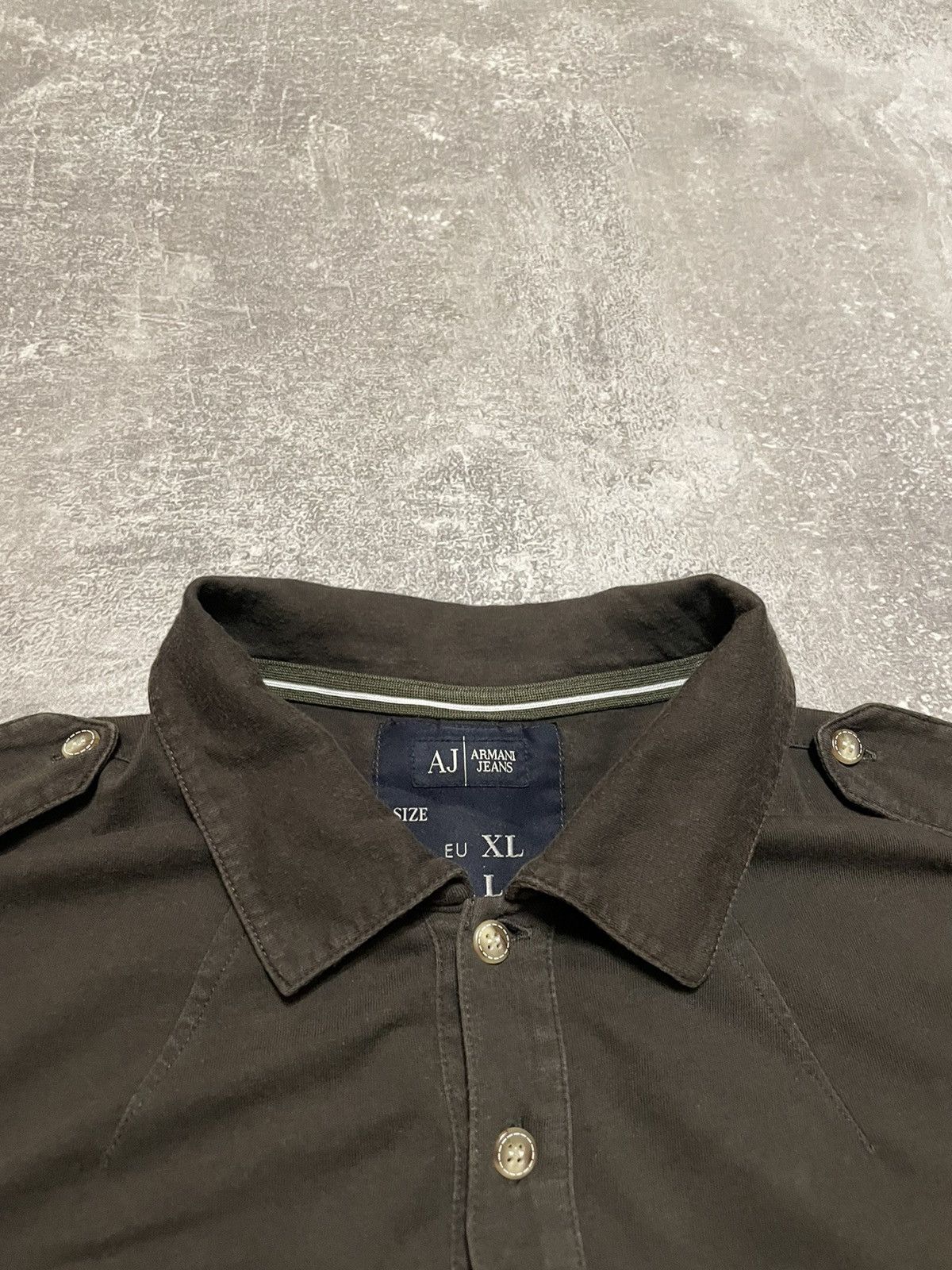 Armani × Vintage Vintage Armani Jeans Long Sleeve Shirt Big Logo Size US L / EU 52-54 / 3 - 9 Thumbnail