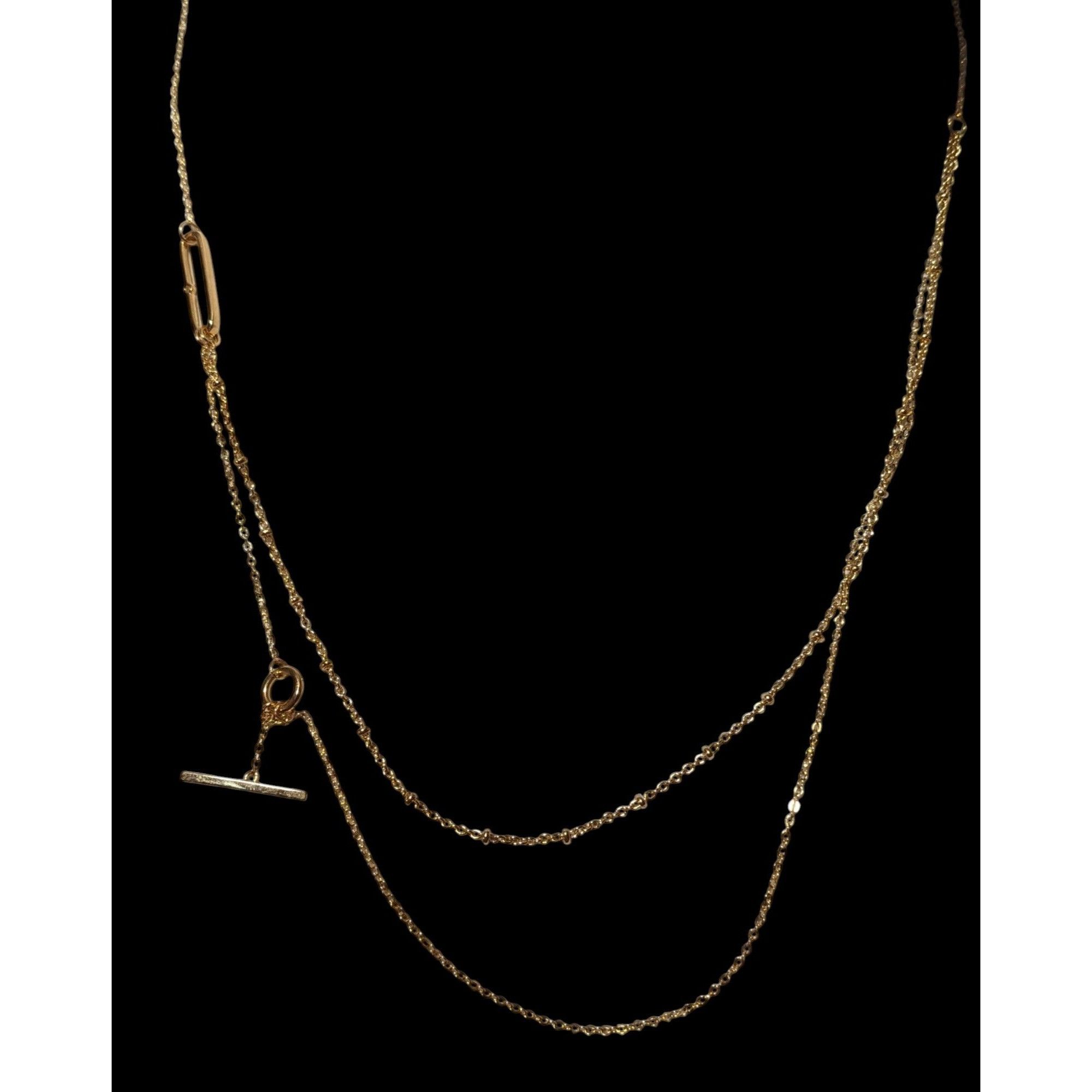 Other Minimalist Crystal Gold Tone Abstract Dainty Multilayer Neck Size ONE SIZE - 3 Thumbnail