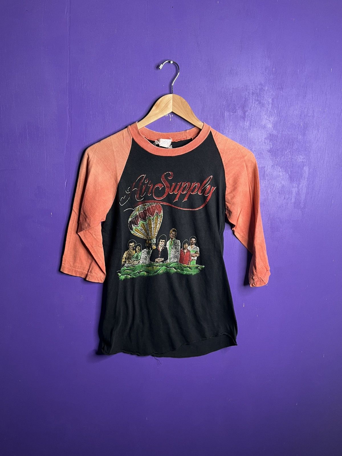 Band Tees × Vintage Vintage 70s Air supply USA tour raglan t-shirt Size US S / EU 44-46 / 1 - 1 Thumbnail
