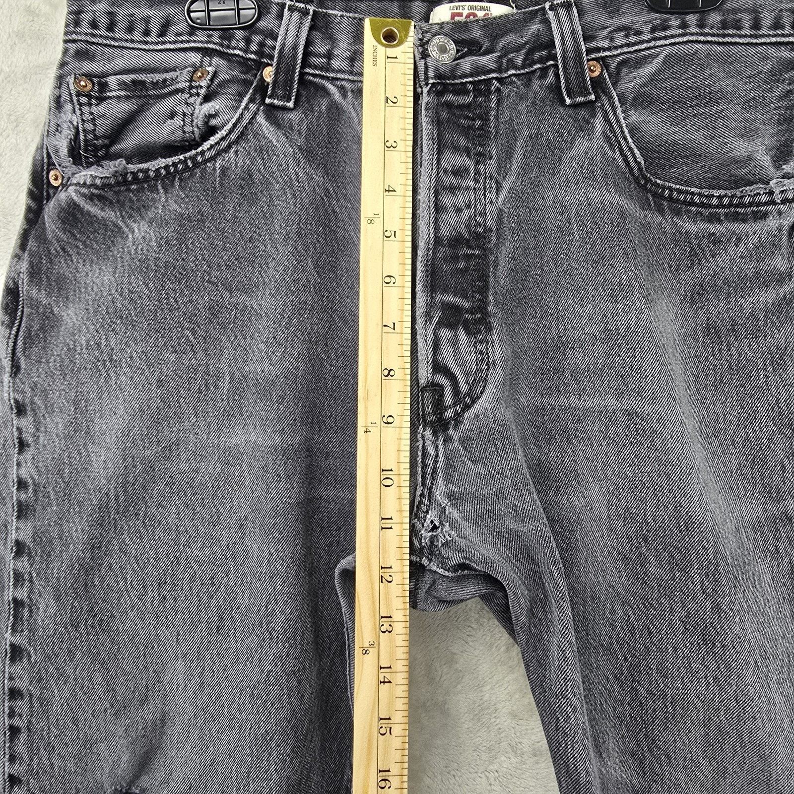 Levi's Levis 501 Jeans Mens 38x34 (Fits 34x30) Black Distressed Y2K Size US 34 / EU 50 - 16 Thumbnail