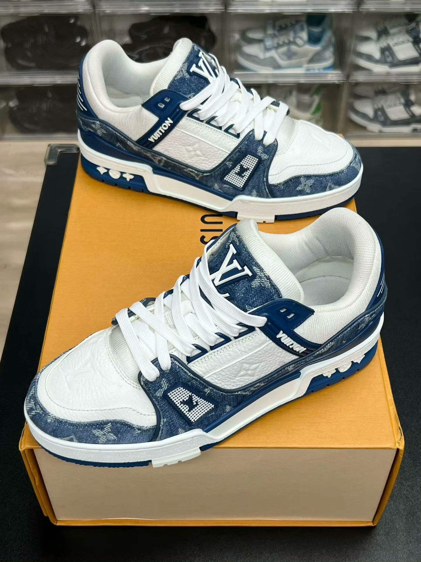 Louis Vuitton Louis Vuitton Training Denim Blue Lowtop Sneakers 38 Men Size US 6 / EU 39 - 1 Thumbnail