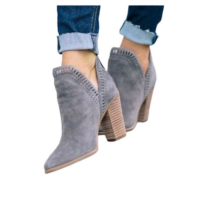 Vince Camuto Vince Camuto Fileana Gray Suede Spilt Side Boots SZ