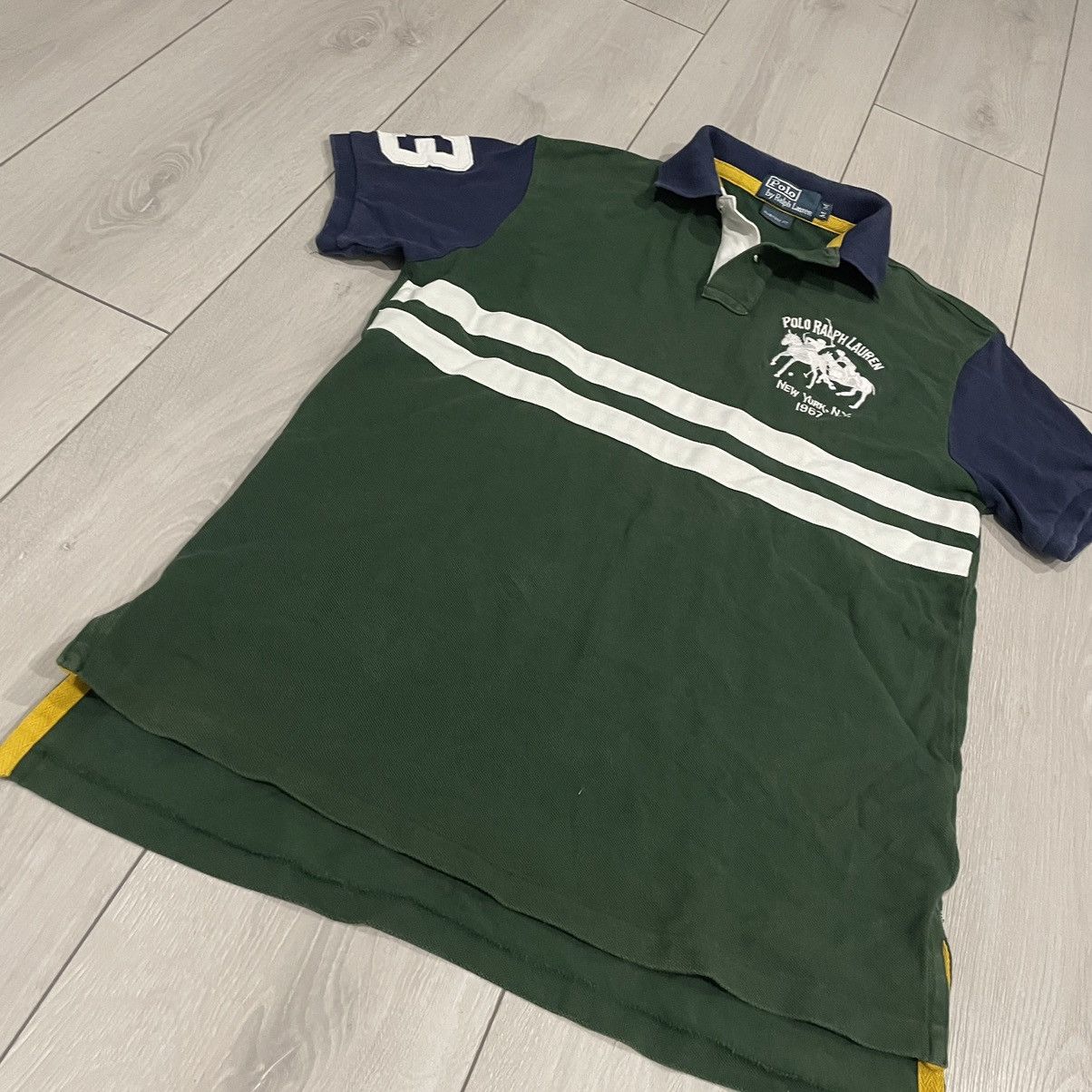 Polo Ralph Lauren × Ralph Lauren × Vintage Polo Ralph Lauren tee shirt New York Number 3 green old mone Size US S / EU 44-46 / 1 - 5 Thumbnail