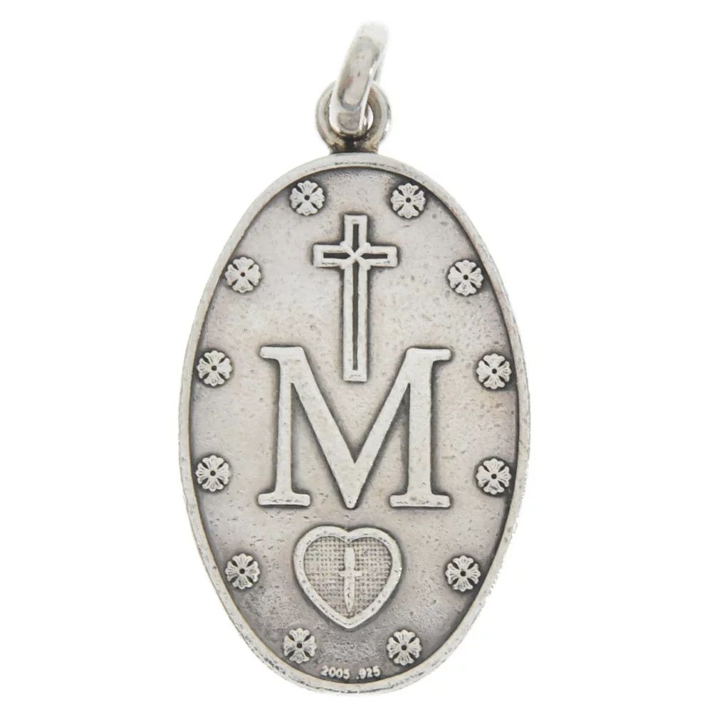 image of Chrome Hearts Mapplethorpe Medallion Pendant in Silver, Men's