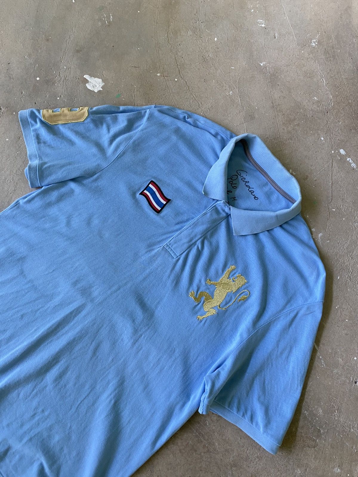 Giordano Giordano Polo Lion Crest Patch Sky Blue Shirt Size US M / EU 48-50 / 2 - 2 Thumbnail