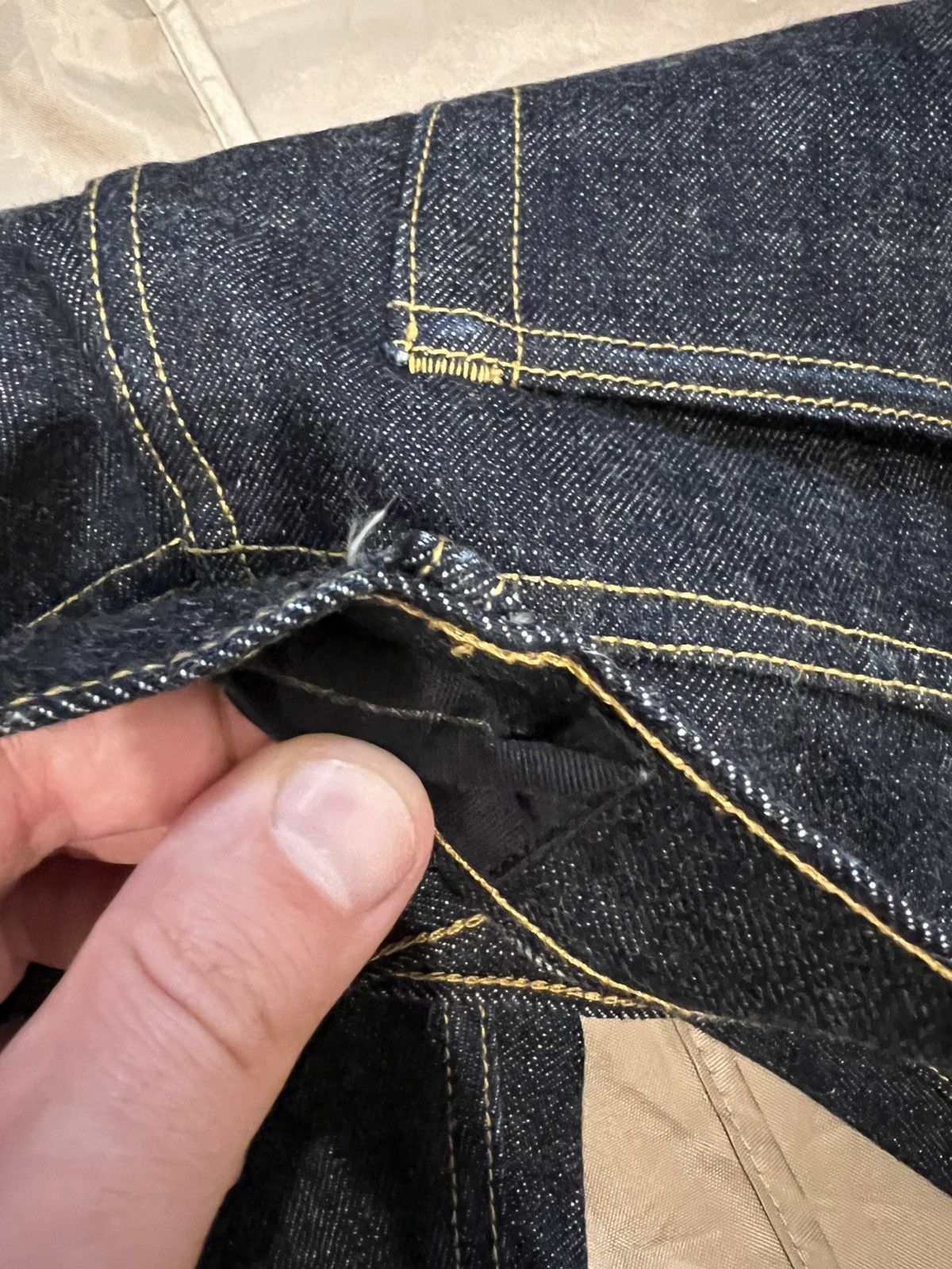 Fear of God Fear of God Navy Blue Denim Zipped Hem Slim Fit size 33 Size US 33 - 3 Thumbnail