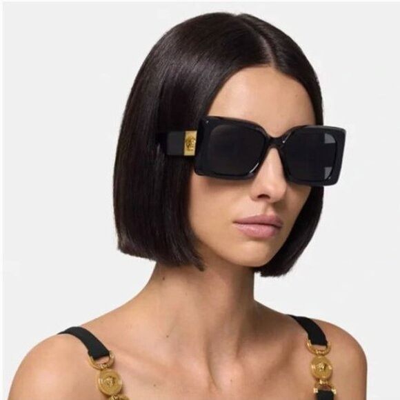 Versace Versace VE4467U 108/87 Sunglasses Havana Square Frame, Grey Size ONE SIZE - 2 Thumbnail