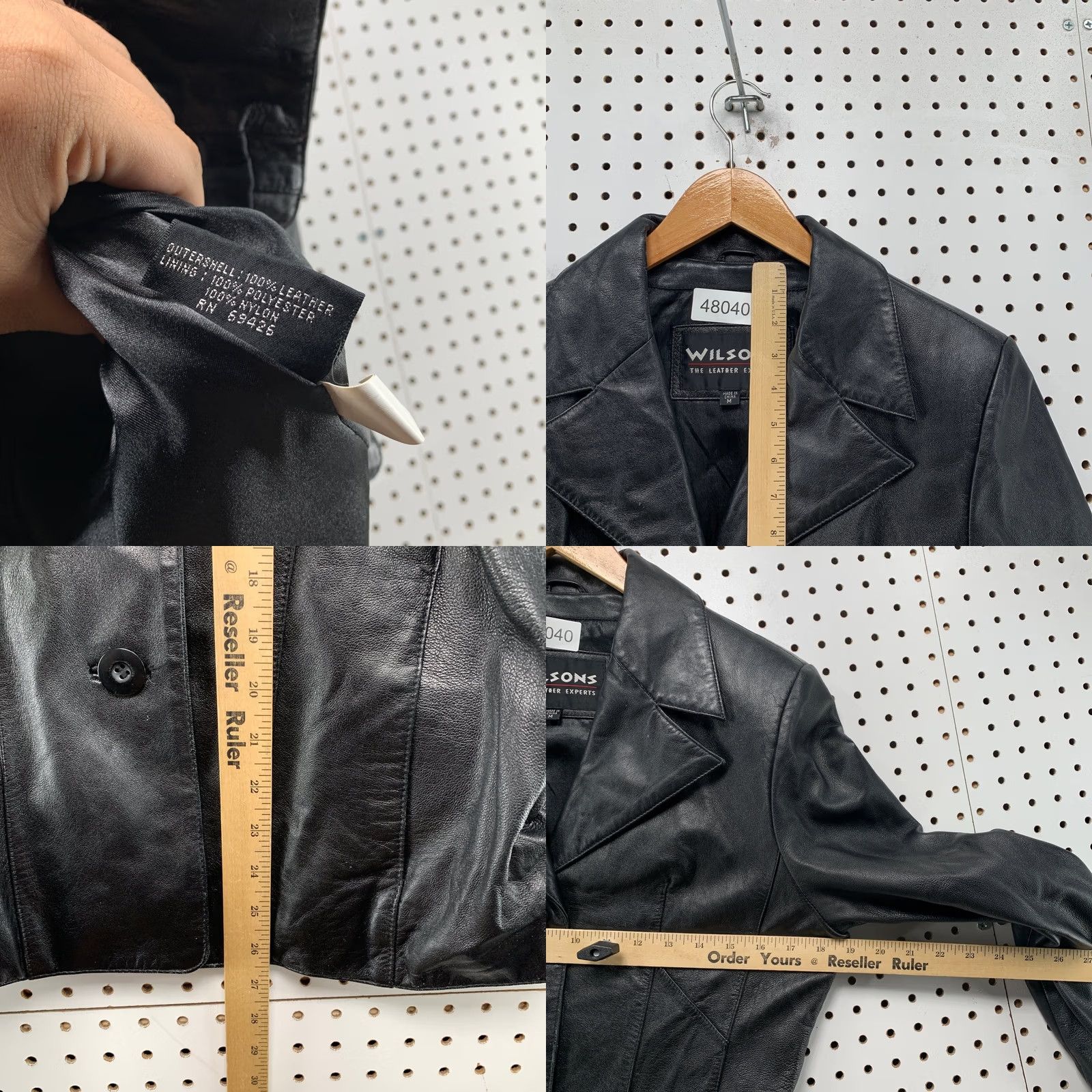 Wilson VINTAGE Wilson Leather Blazer Jacket Womens M Button Y2K Sports Coat Black Mid-Length Jacket Women Mens? Size M / US 6-8 / IT 42-44 - 8 Thumbnail