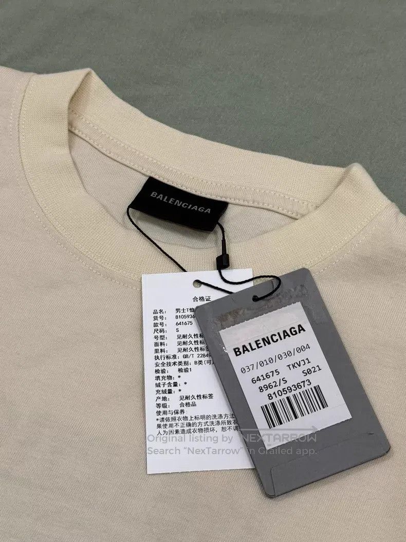 Balenciaga Balenciaga Beige Short Sleeve T-Shirt Size US S / EU 44-46 / 1 - 3 Thumbnail