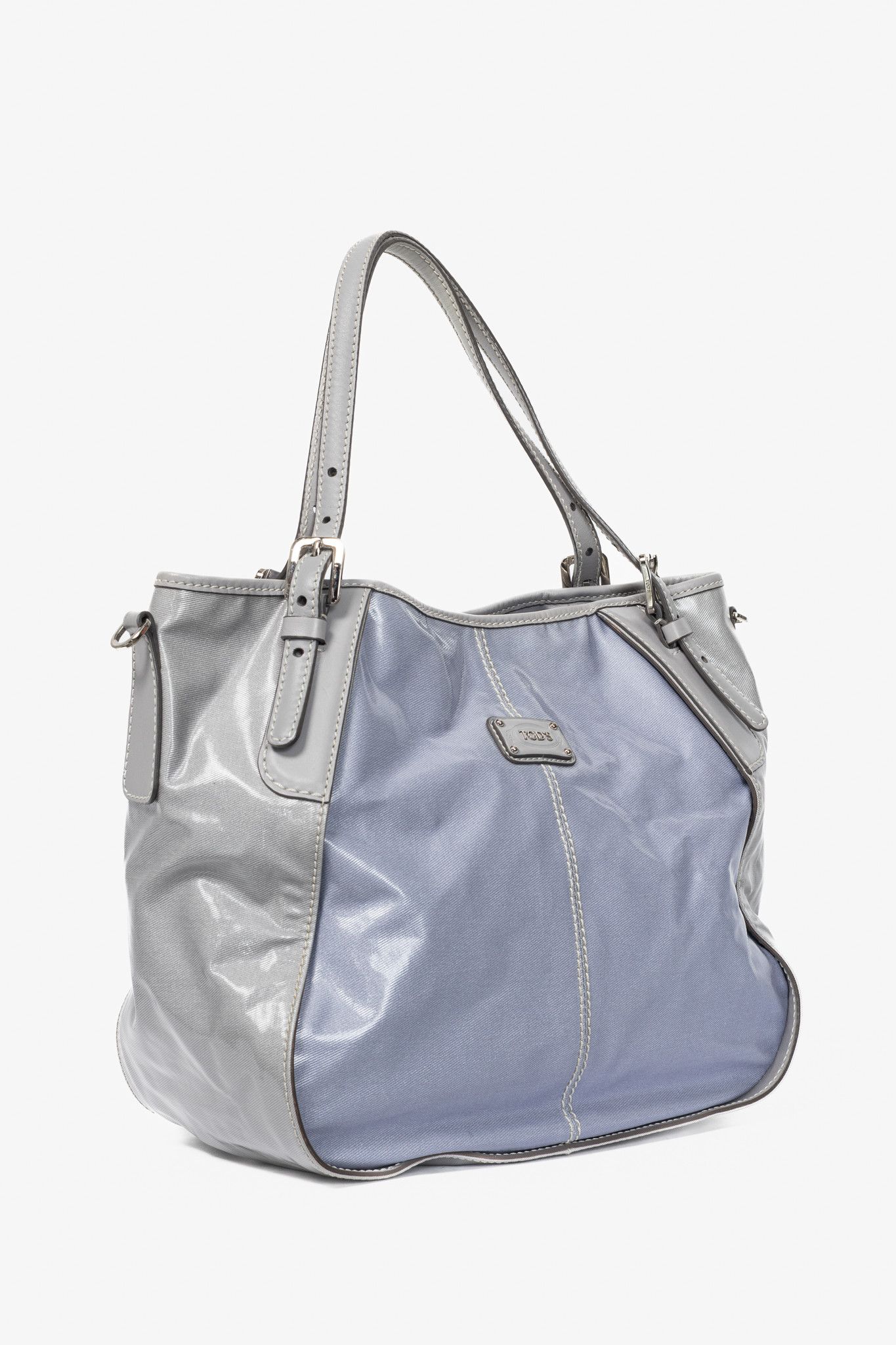 Tod's Tod's G-Line Blue & Grey Coated Canvas 2-Way Tote Size ONE SIZE - 2 Thumbnail