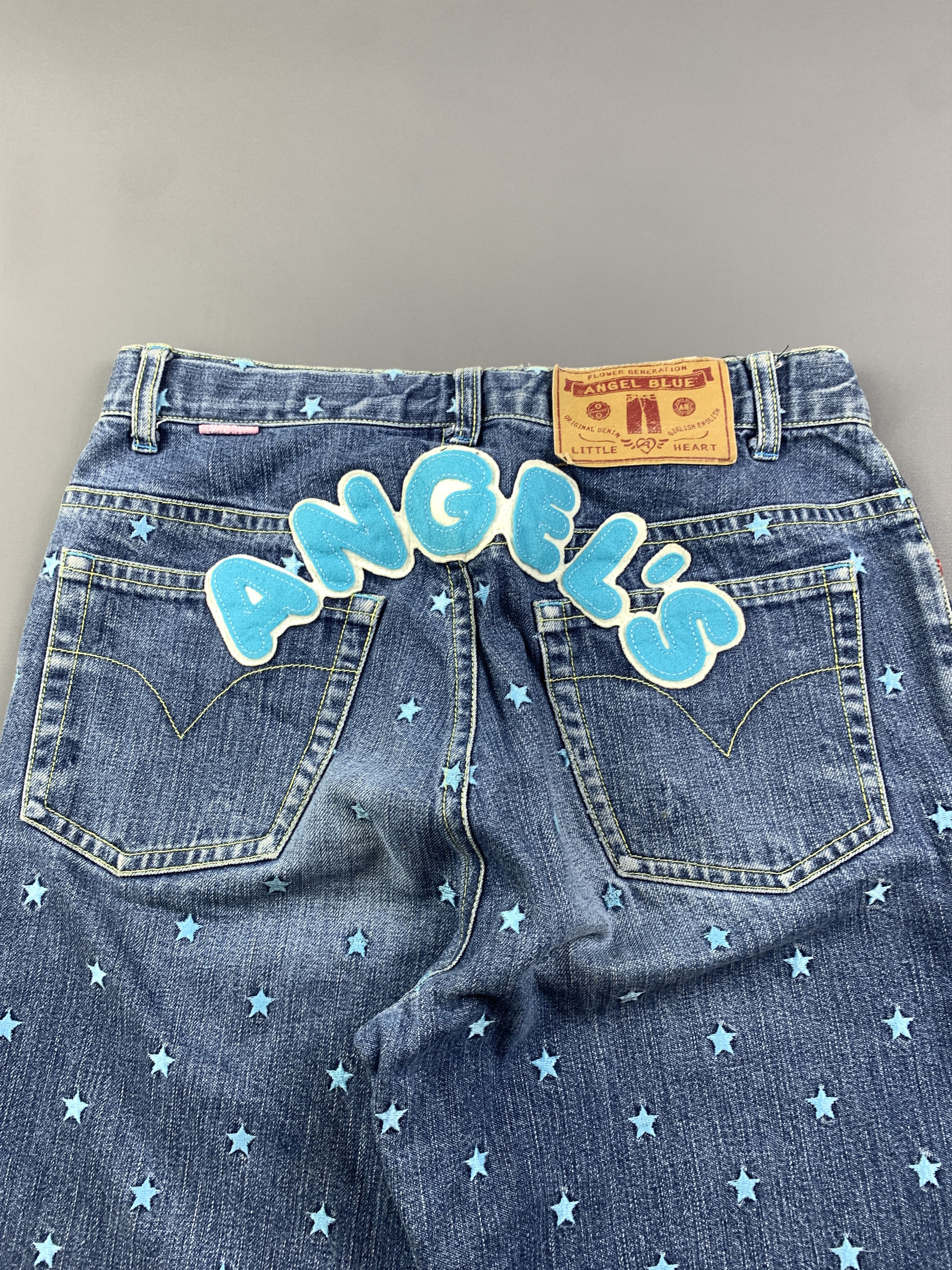 Angel Blue 2000s Angel Blue Stars Embroidered Dot Cute Jeans (25) Size 25" / US 0 / IT 36 - 6 Thumbnail