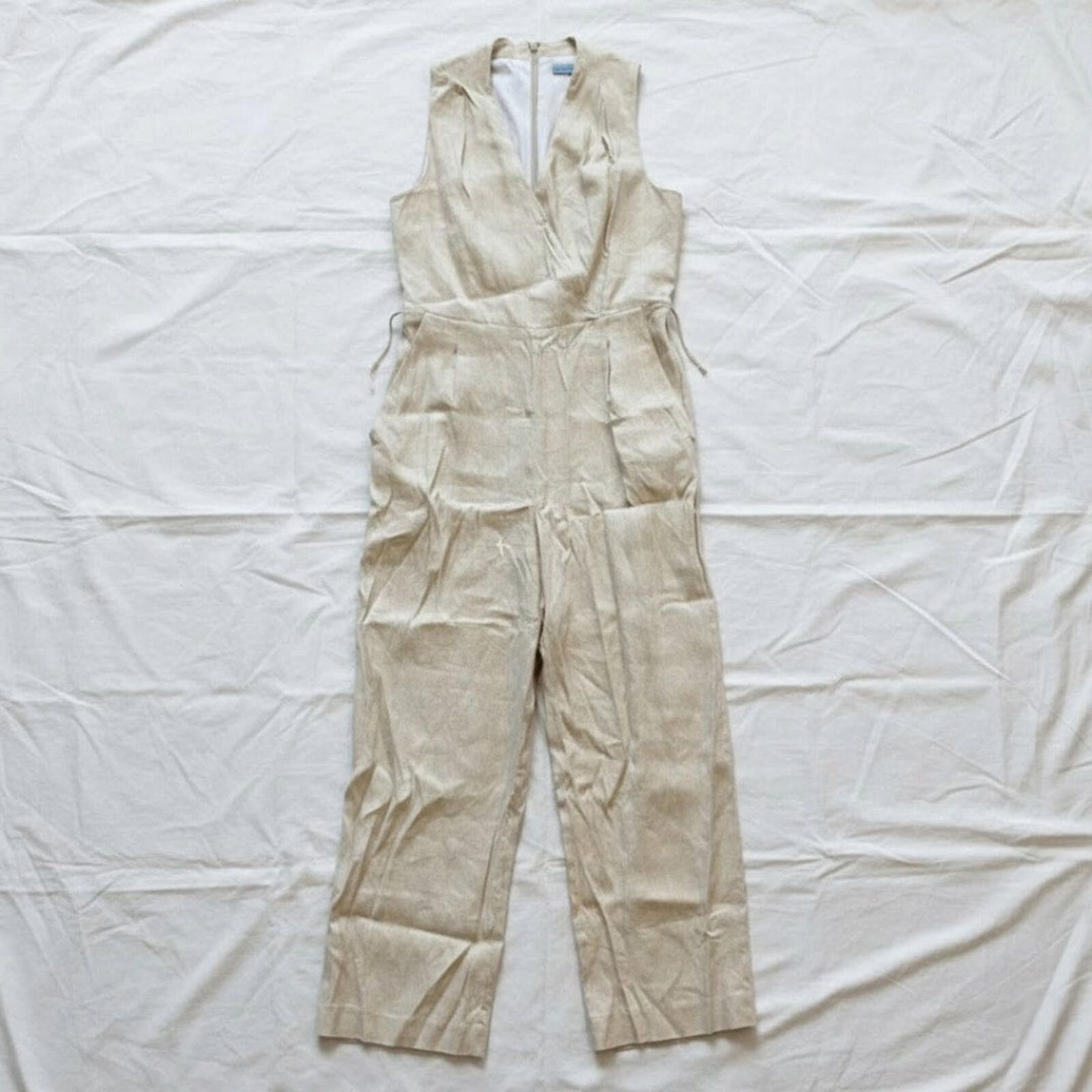 Other Antonio Melani Tan Sleeveless Wide Leg Jumpsuit Womens 12 Size XL / US 12-14 / IT 48-50 - 1 Thumbnail