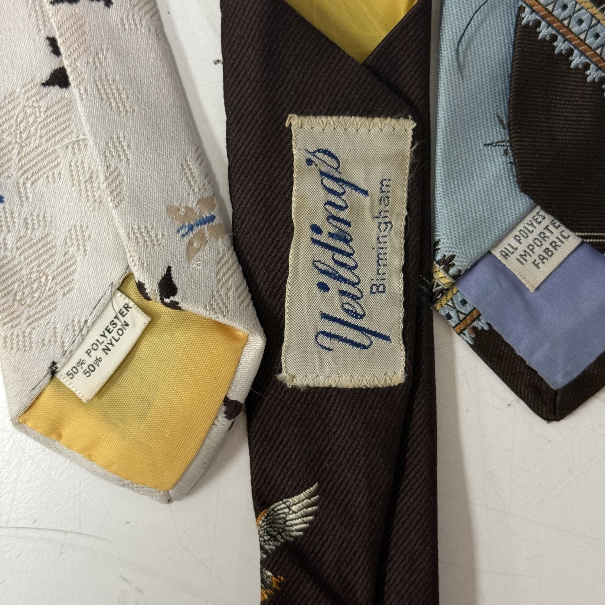 Other 15 pc 70's DISCO Necktie LOT MoD SONGBIRDS Birds Butterflies Size ONE SIZE - 10 Thumbnail