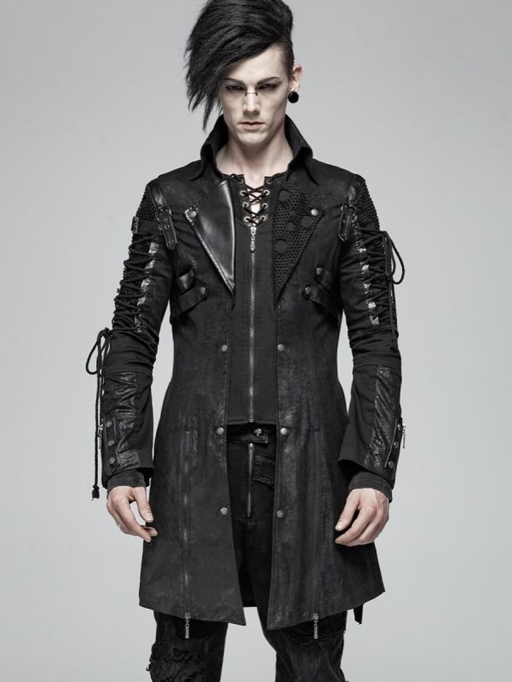 If Six Was Nine Japanese Rave Bondage Faux Leather Coat Ghotic Punk Style Size US M / EU 48-50 / 2 - 21 Thumbnail