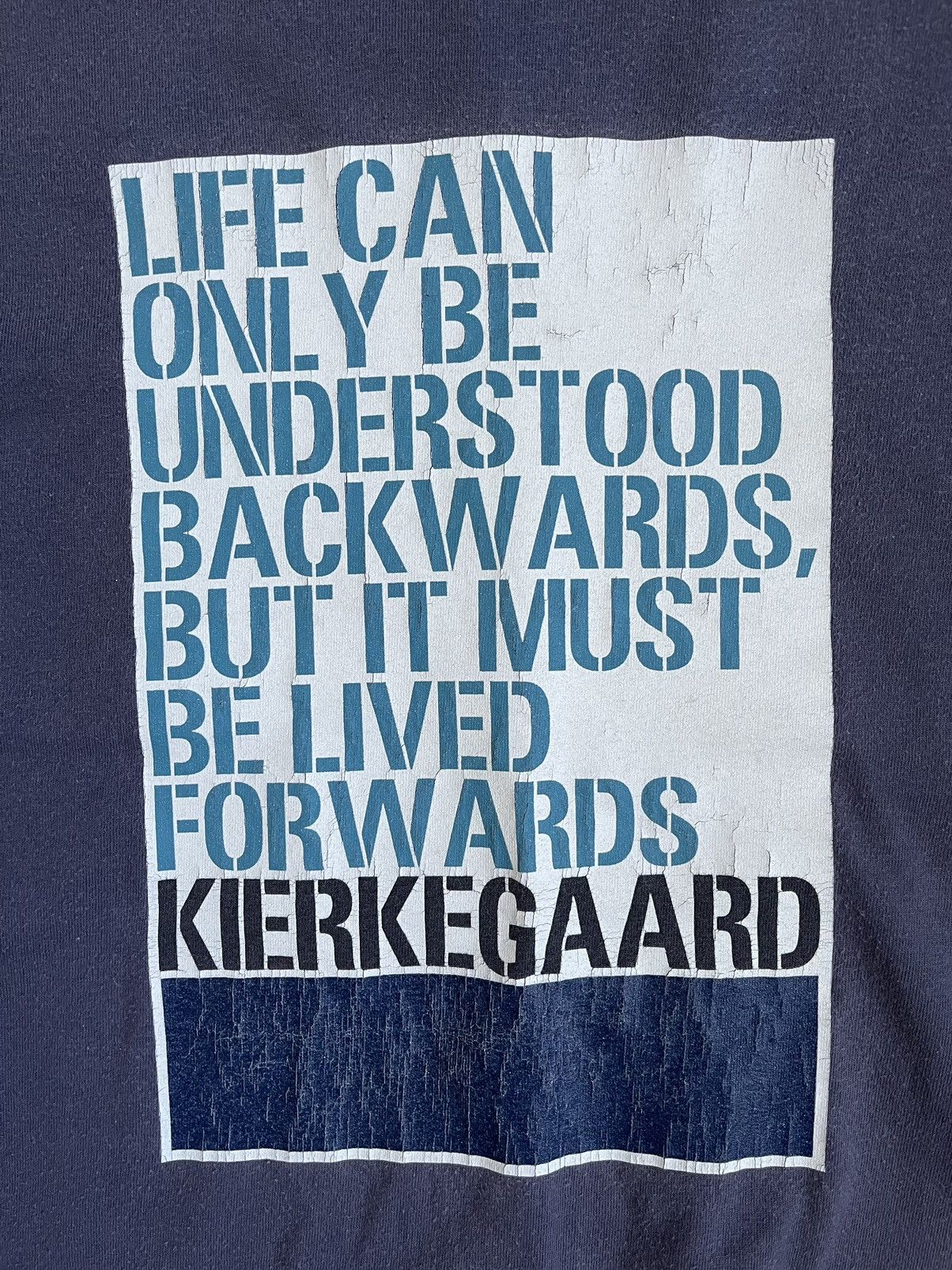 Other Vintage 90s Manic Street Preachers Kierkegaard Blue T-shirt Size US M / EU 48-50 / 2 - 12 Thumbnail