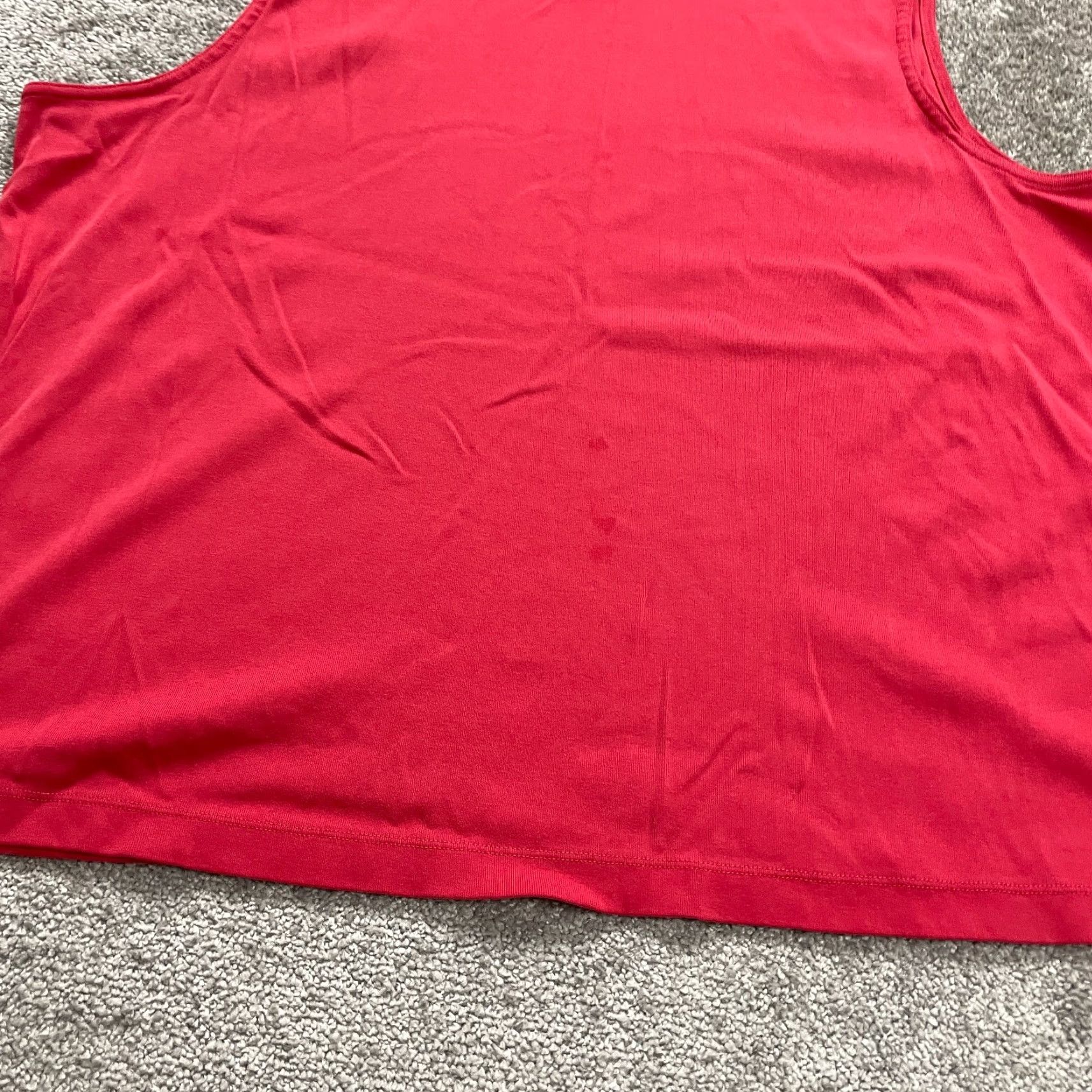 Lands' End Lands' End Women Basic Tank 24/26W Red Mock Neck Cotton Classic Casual Size 4XL / US 24-26 - 4 Thumbnail