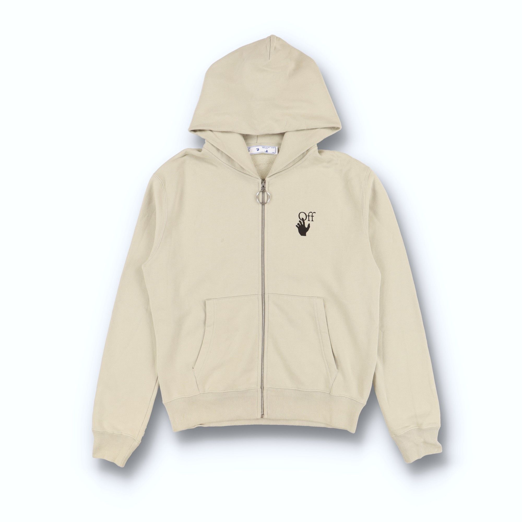 Off-White Beige Bubble Arrows Logo Zip Hoodie Size US M / EU 48-50 / 2 - 4 Thumbnail