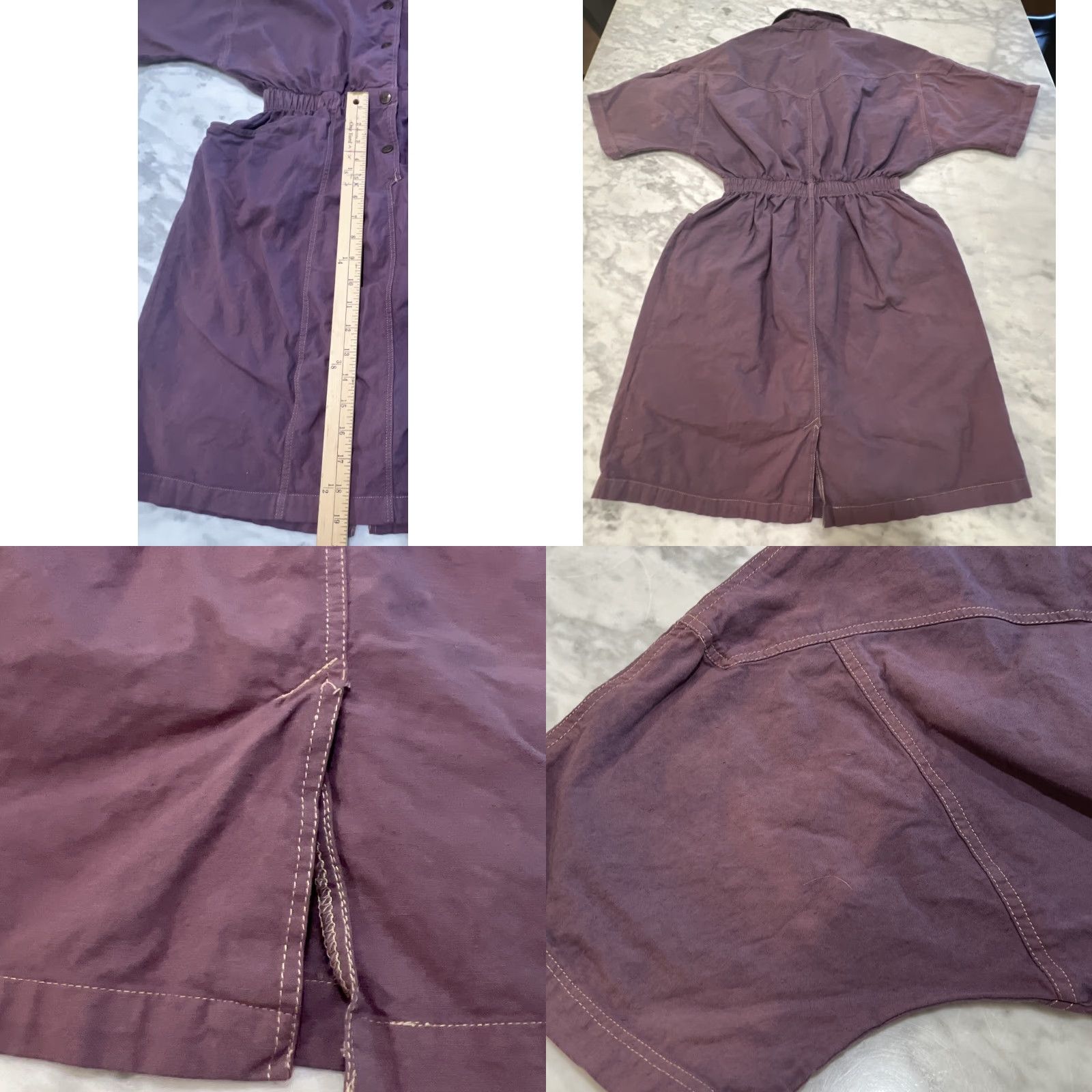 Vintage VINTAGE Ashleigh Morgan Women's Jumpsuit Romper Casual 80s Floral Purple M Short Sleeve Cotton Size 32" / US 10 / IT 46 - 8 Thumbnail