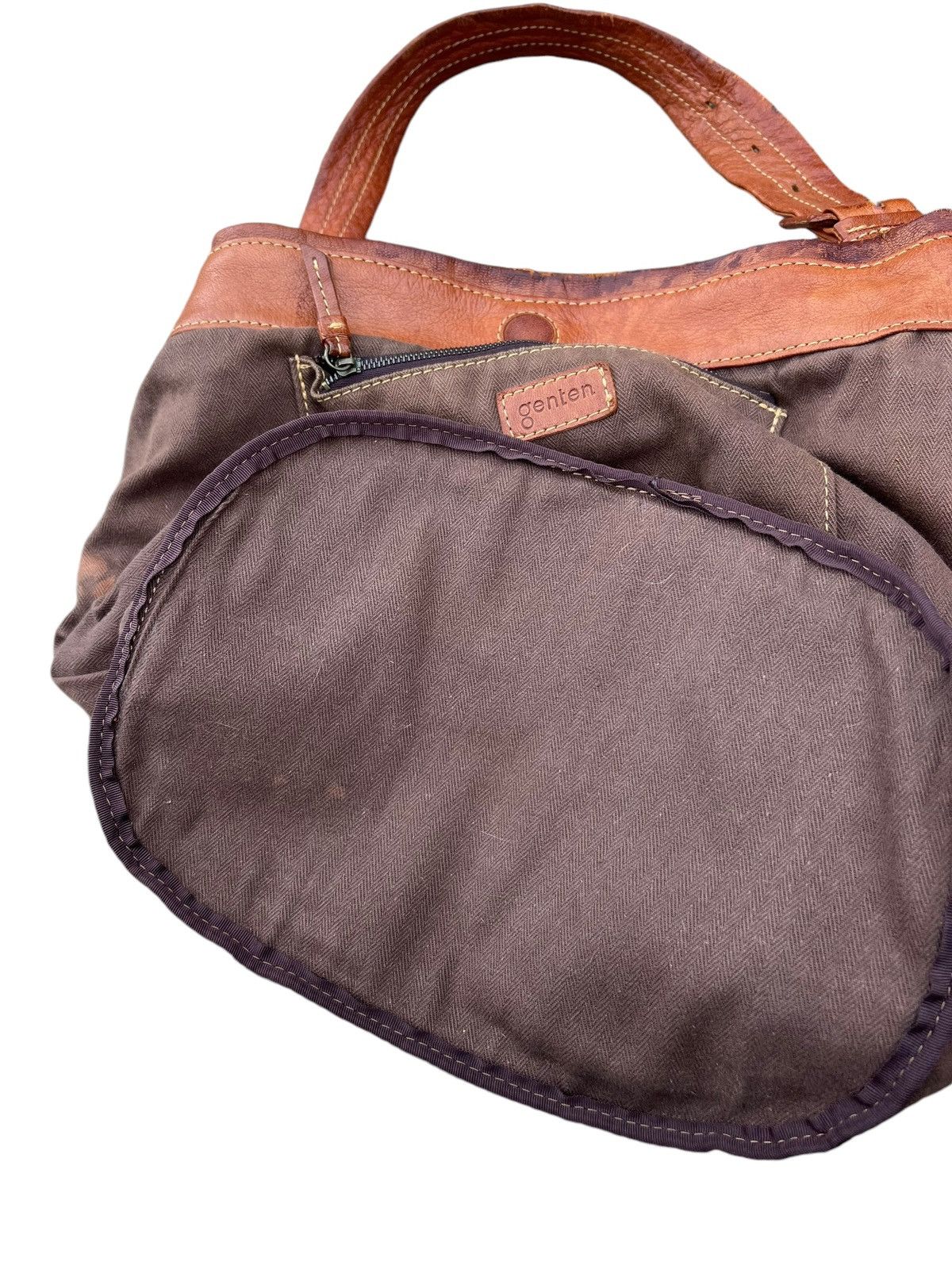 Leather Trashed Genten Japan Distress Patina Leather Bag Bucket Size ONE SIZE - 22 Thumbnail