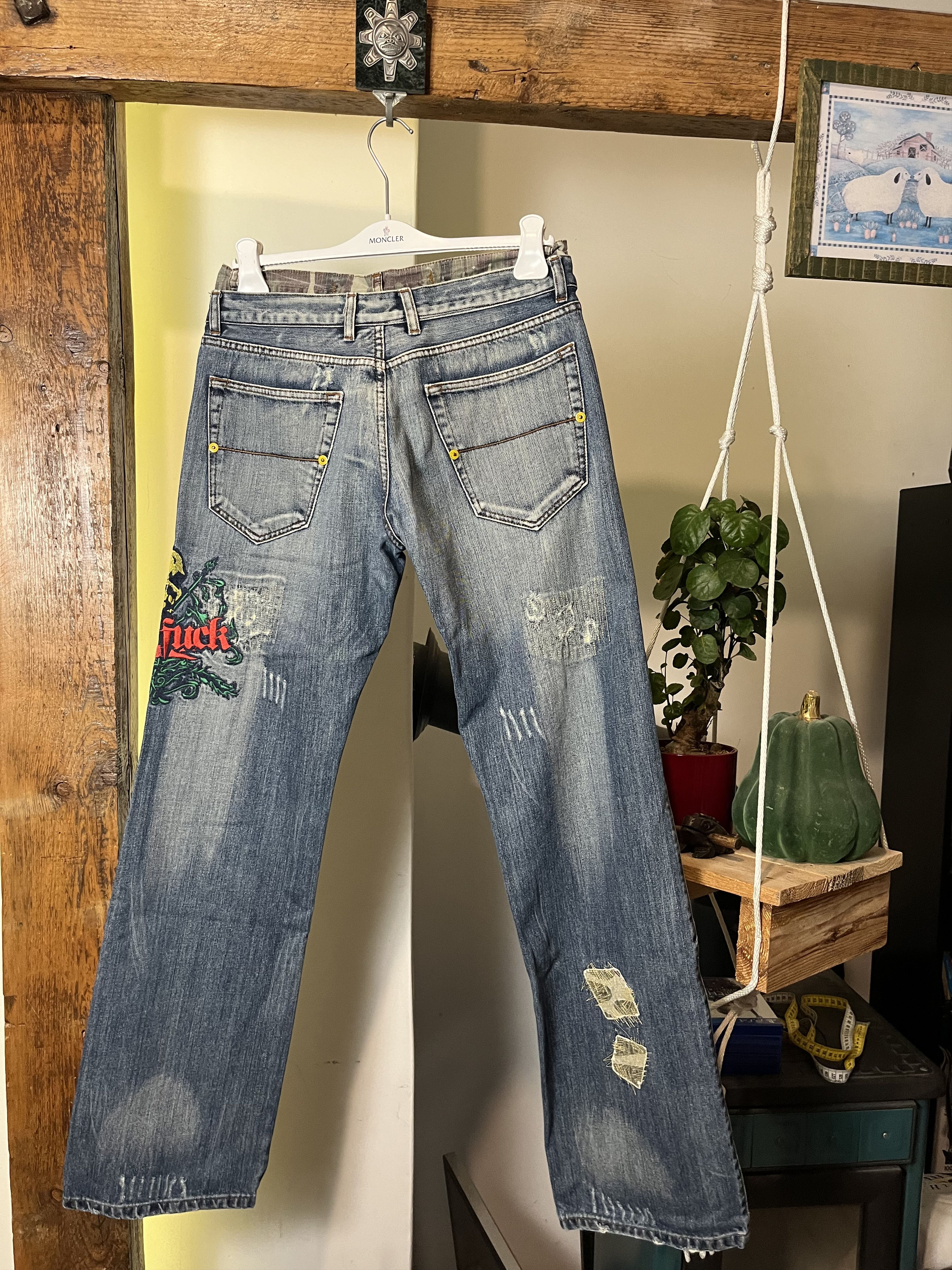 Japanese Brand × Vintage Vintage y2k Denim Japanese Designer Jeans Pants Patchwork Size US 34 / EU 50 - 2 Thumbnail