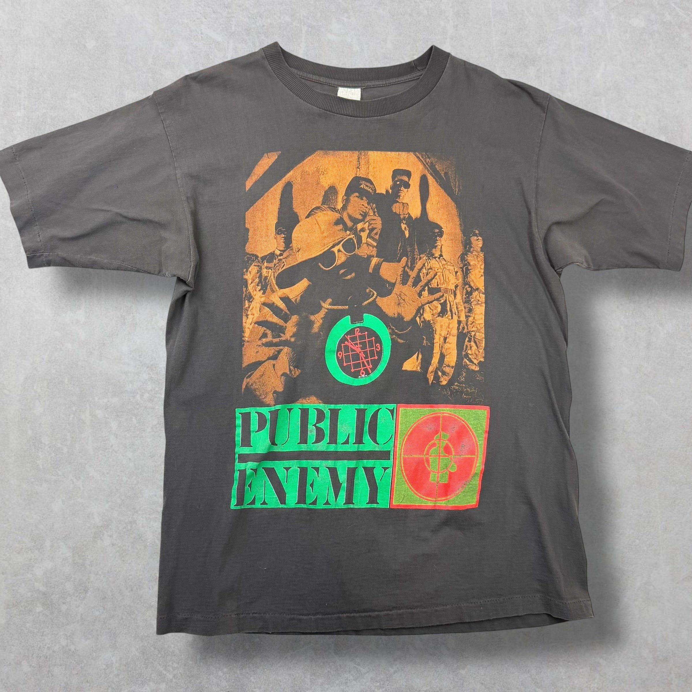 Vintage Vintage Early 90s Public Enemy Skull Gun Tee XL Size US XL / EU 56 / 4 - 1 Thumbnail