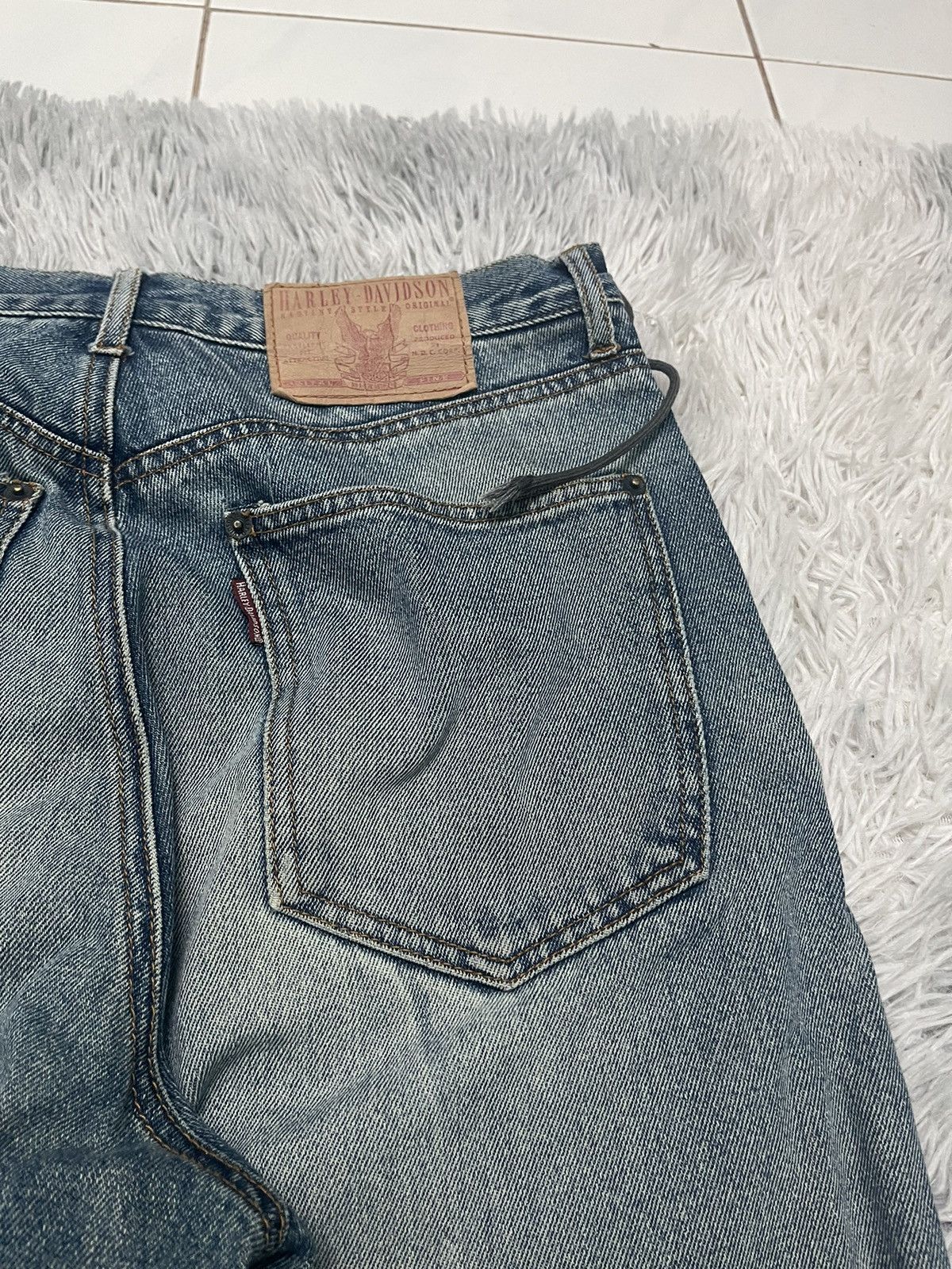 Harley Davidson 90s HARLEY DAVIDSON DENIM JEANS RARE DESIGN Size US 32 / EU 48 - 20 Thumbnail