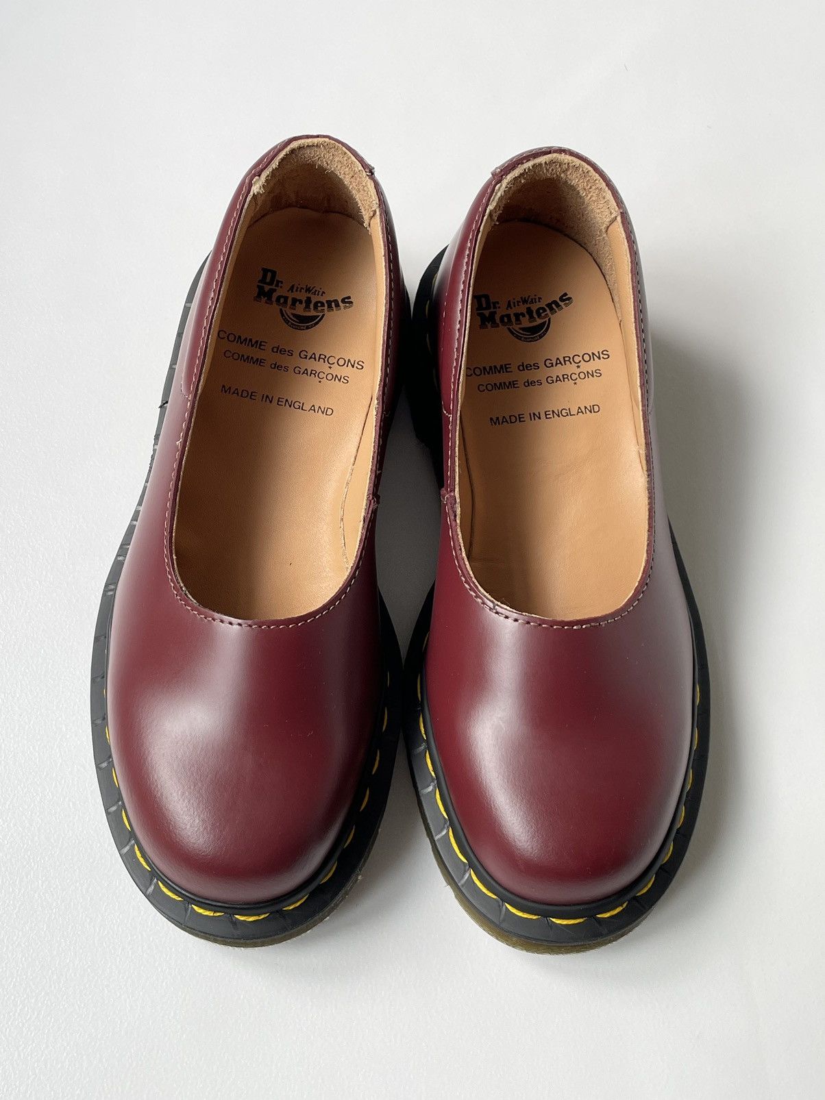 Comme des Garcons × Dr. Martens Cherry Red Leather ‘Mie Pump’ Shoes Size US 6 / IT 36 - 2 Thumbnail