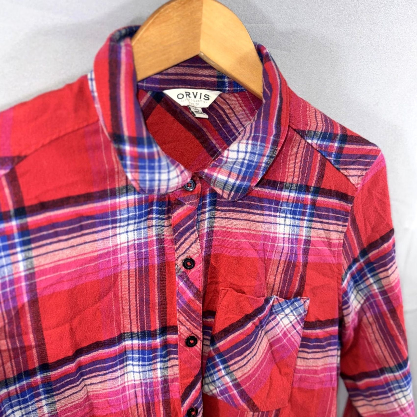 Orvis Orvis Shirt Womens Large Red Plaid Button-Down Long Sleeve Classic Collection Size L / US 10 / IT 46 - 3 Thumbnail