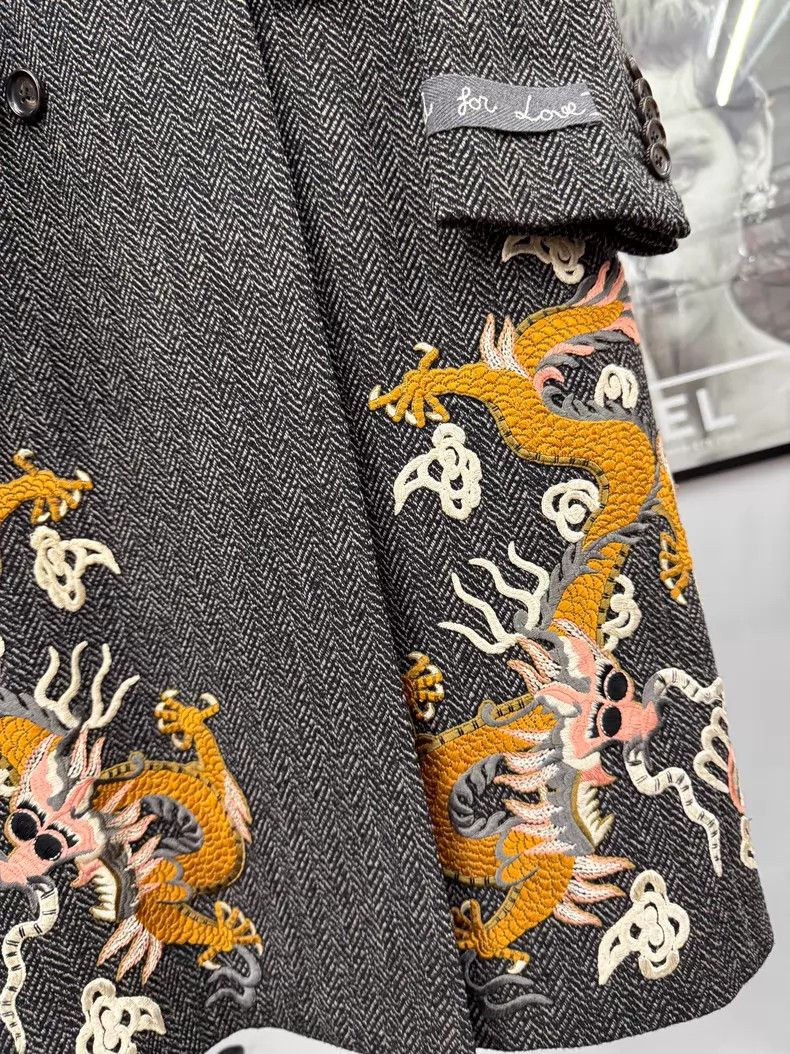 Gucci Gucci Heavy industry golden dragon embroidery double-breas Size US S / EU 44-46 / 1 - 2 Thumbnail