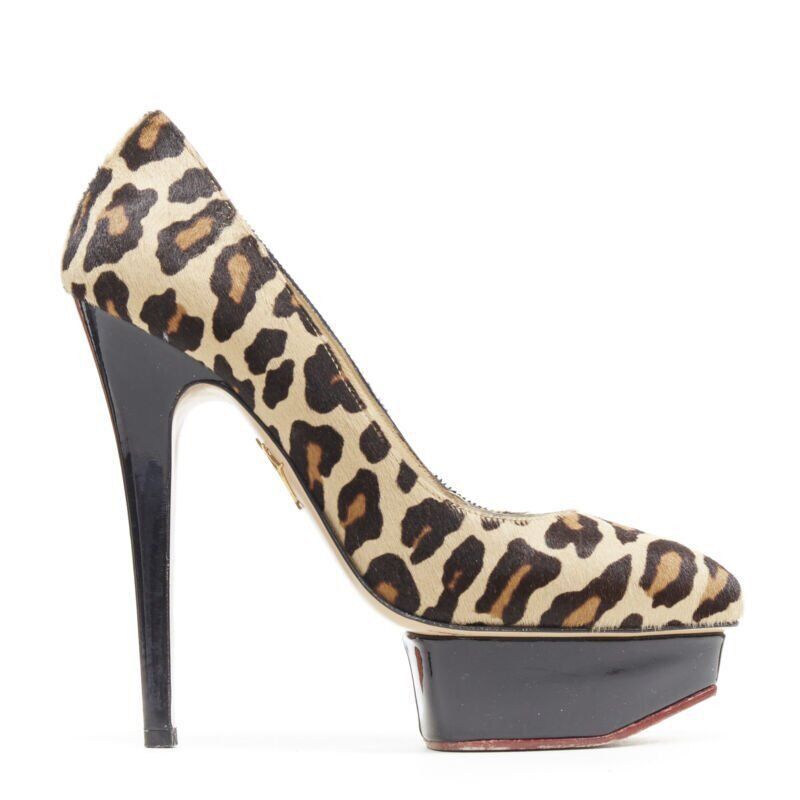 Charlotte Olympia CHARLOTTE OLYMPIA Dolly brown leopard pony hair patent platform pump EU36.5 Size US 6.5 / IT 36.5 - 1 Thumbnail