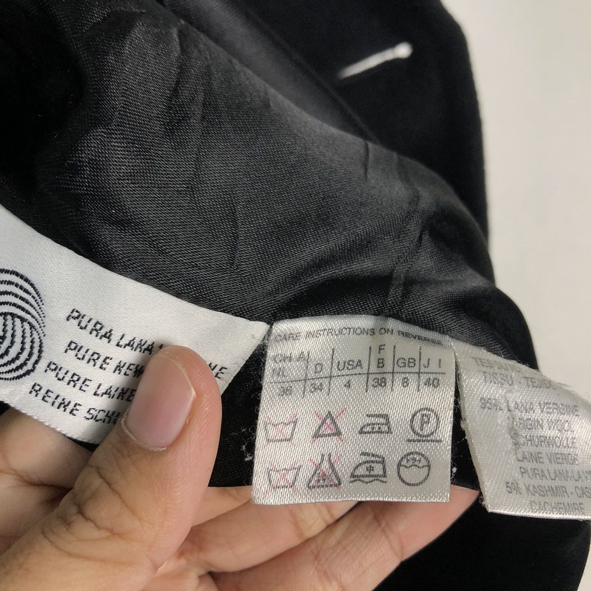Japanese Brand 🔥Rich Black - Long Fly Coats Wool Herringbone Marella Size US M / EU 48-50 / 2 - 19 Thumbnail